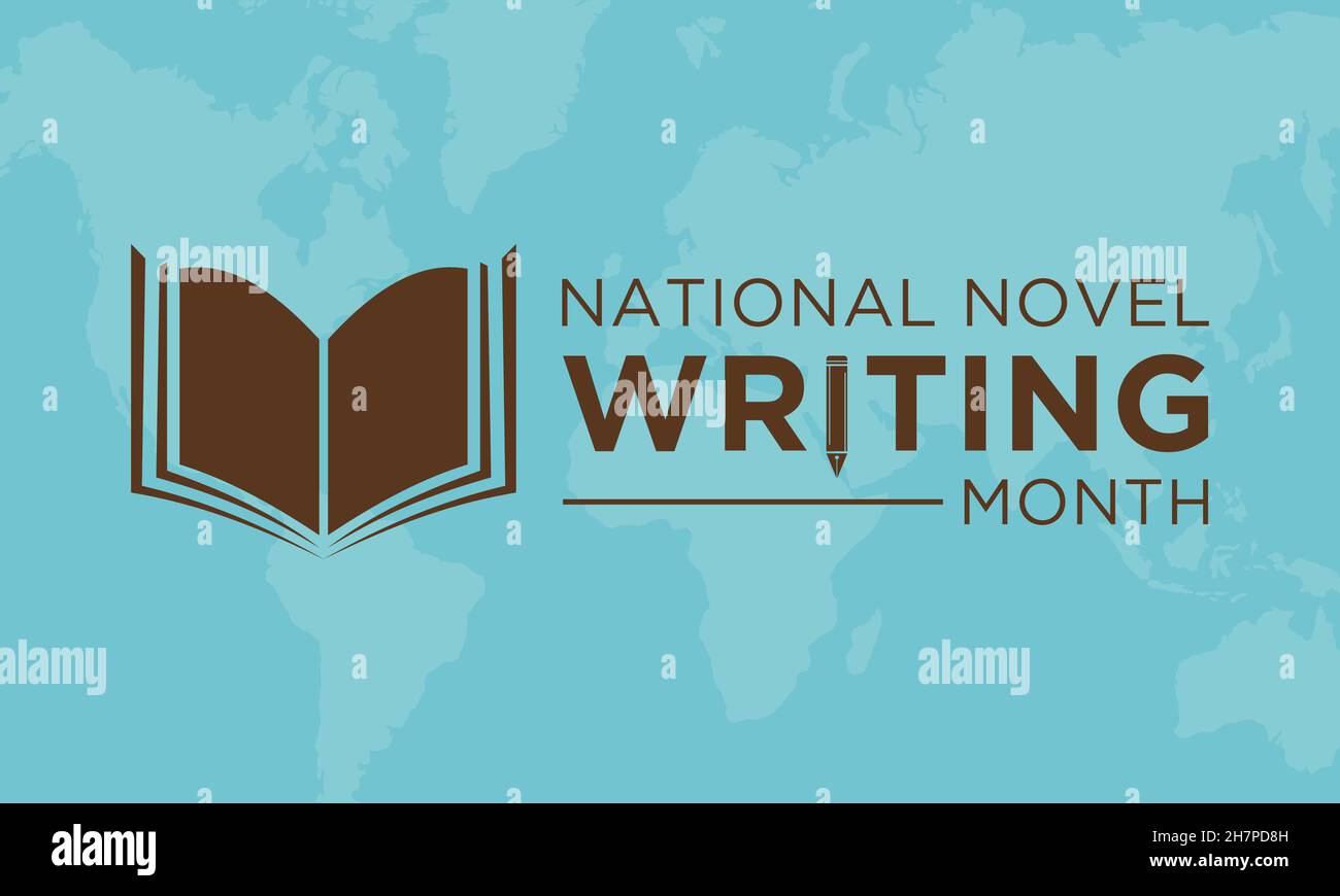 National novel writing awareness mese banner design Vector template Illustrazione Vettoriale