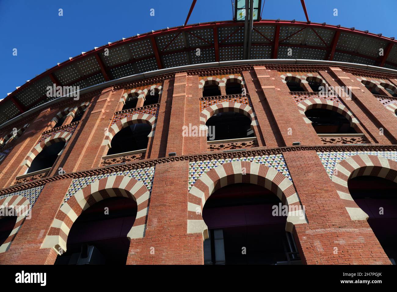 Arena di tori a Barcellona. Nome completo in spagnolo: Plaza de toros de las Arenas. Ha aperto nel 1900. Foto Stock