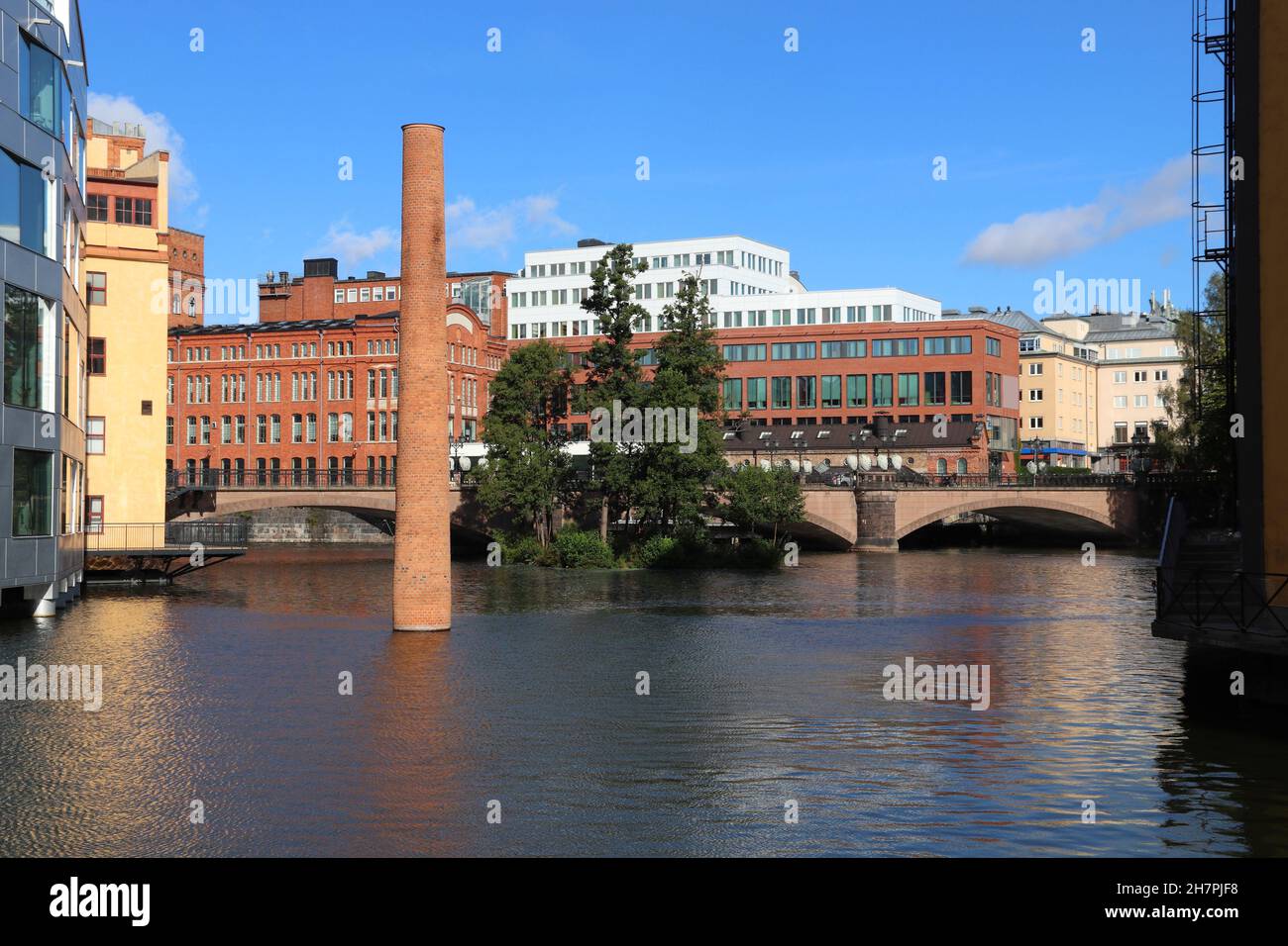 Norrkoping città in Svezia. Ex luogo industriale - architettura rivitalizzata. Foto Stock