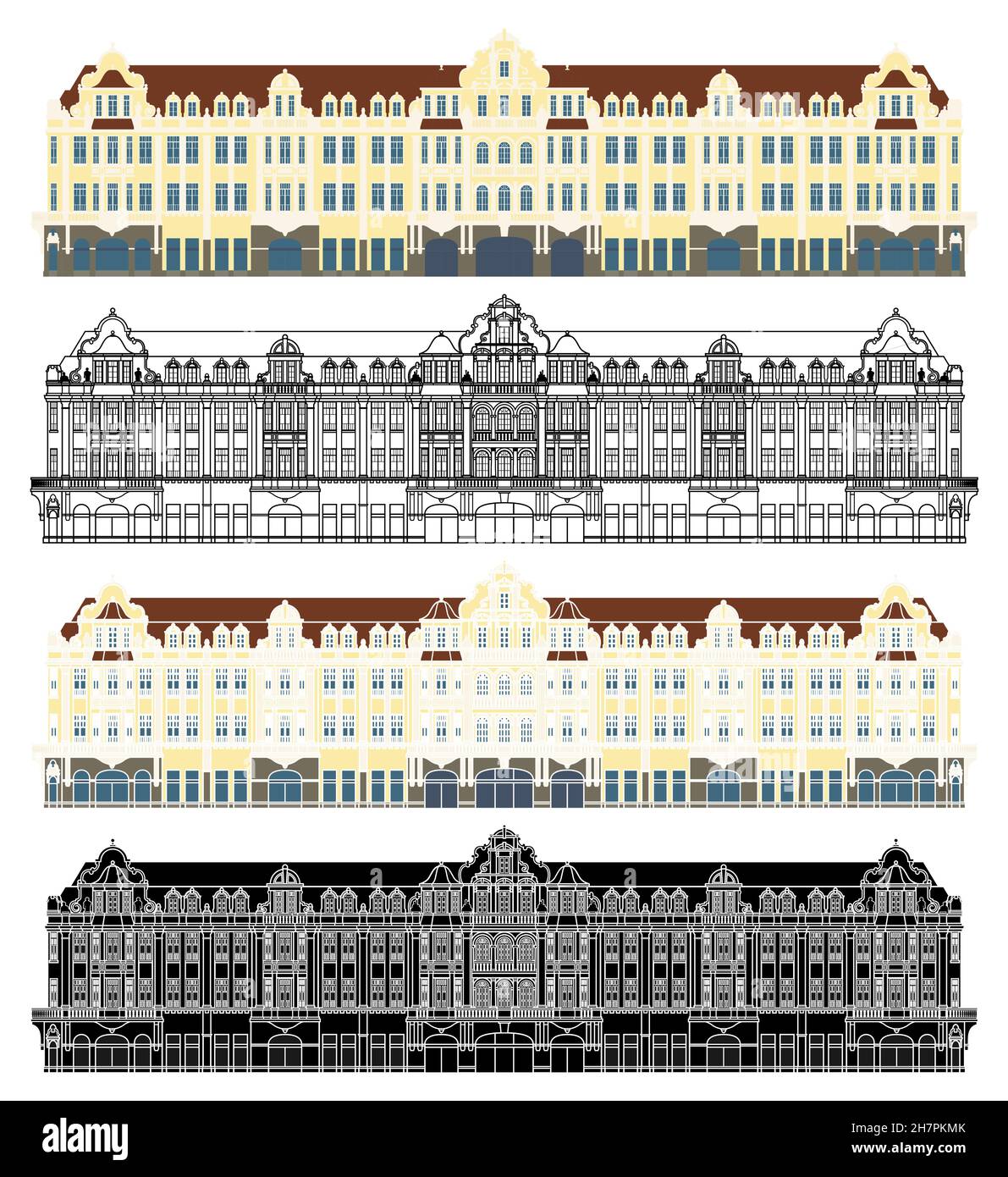 Ely edificio a Porto Alegre, Brasile Illustrazione Vettoriale