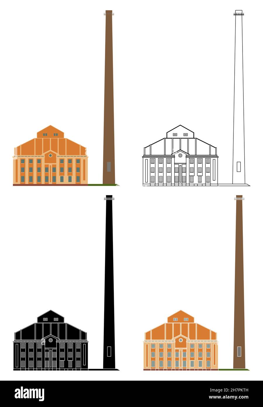 Facciata Gasometer a Porto Alegre, Brasile Illustrazione Vettoriale