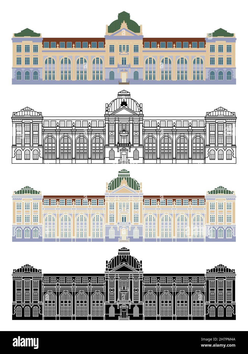 Istituto Parobe a Porto Alegre, Brasile Illustrazione Vettoriale