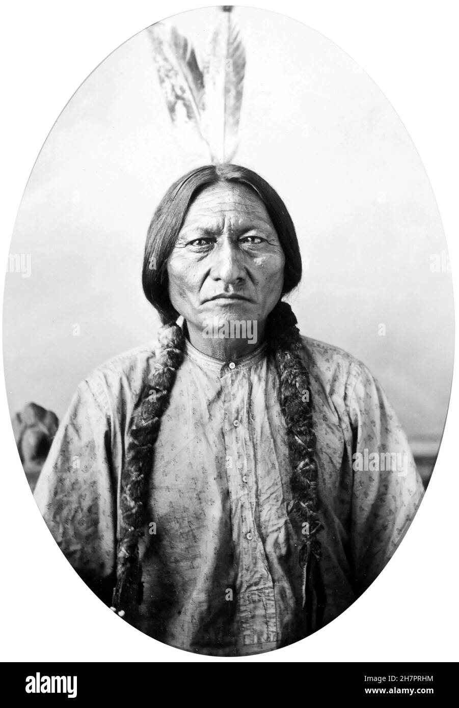 Sitting Bull (1831-1890), un uomo santo e leader Hunkpapa Lakota, in gran parte responsabile della sconfitta del generale Custer a Little Bighorn. Foto c.1881 di David Francis Barry, c. 1886/7 Foto Stock
