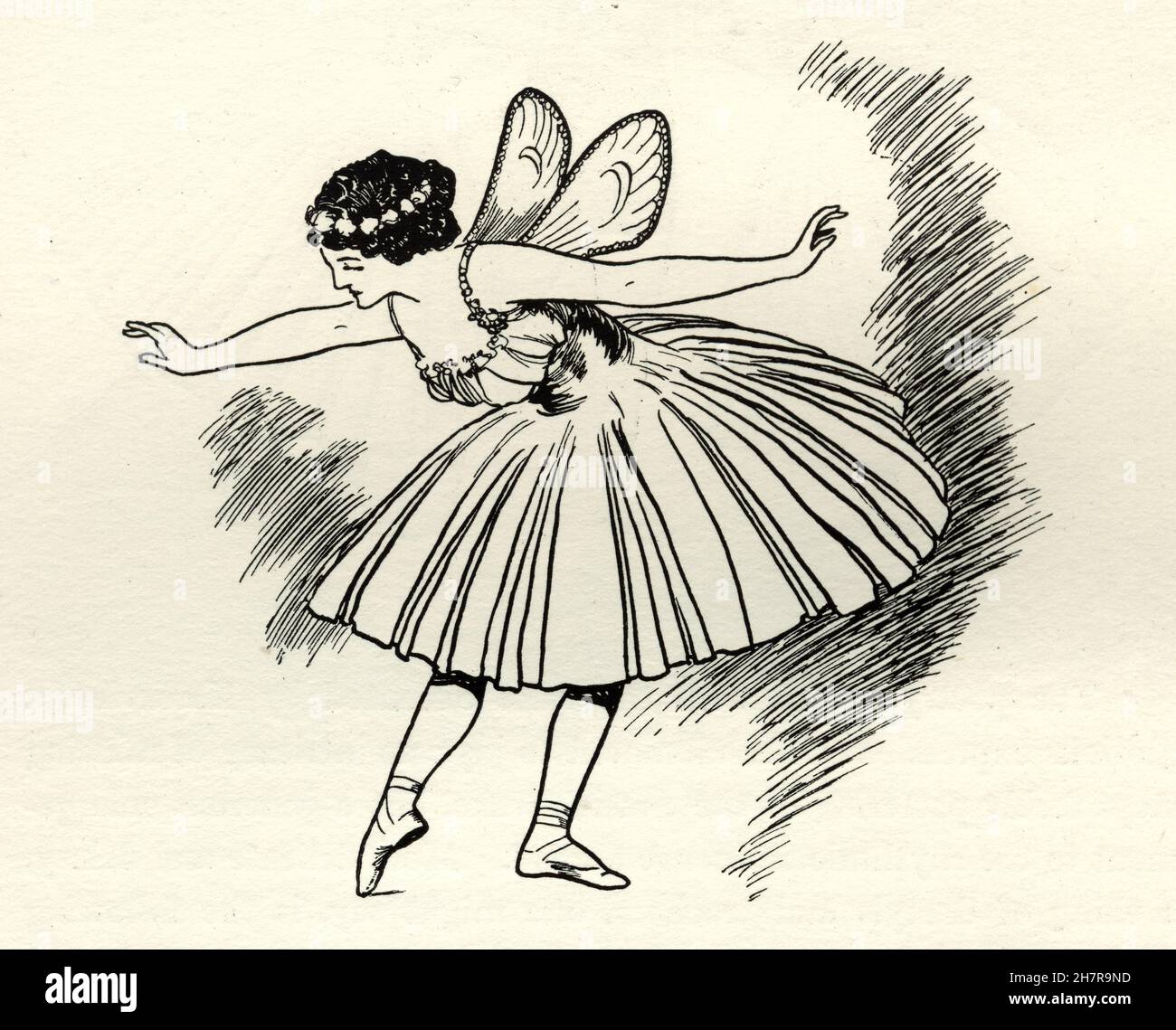 Ballerina in costume da fata per il balletto Les Sylphides un corto balletto non narrativo blanc alla musica del pianoforte di Frédéric Chopin Foto Stock