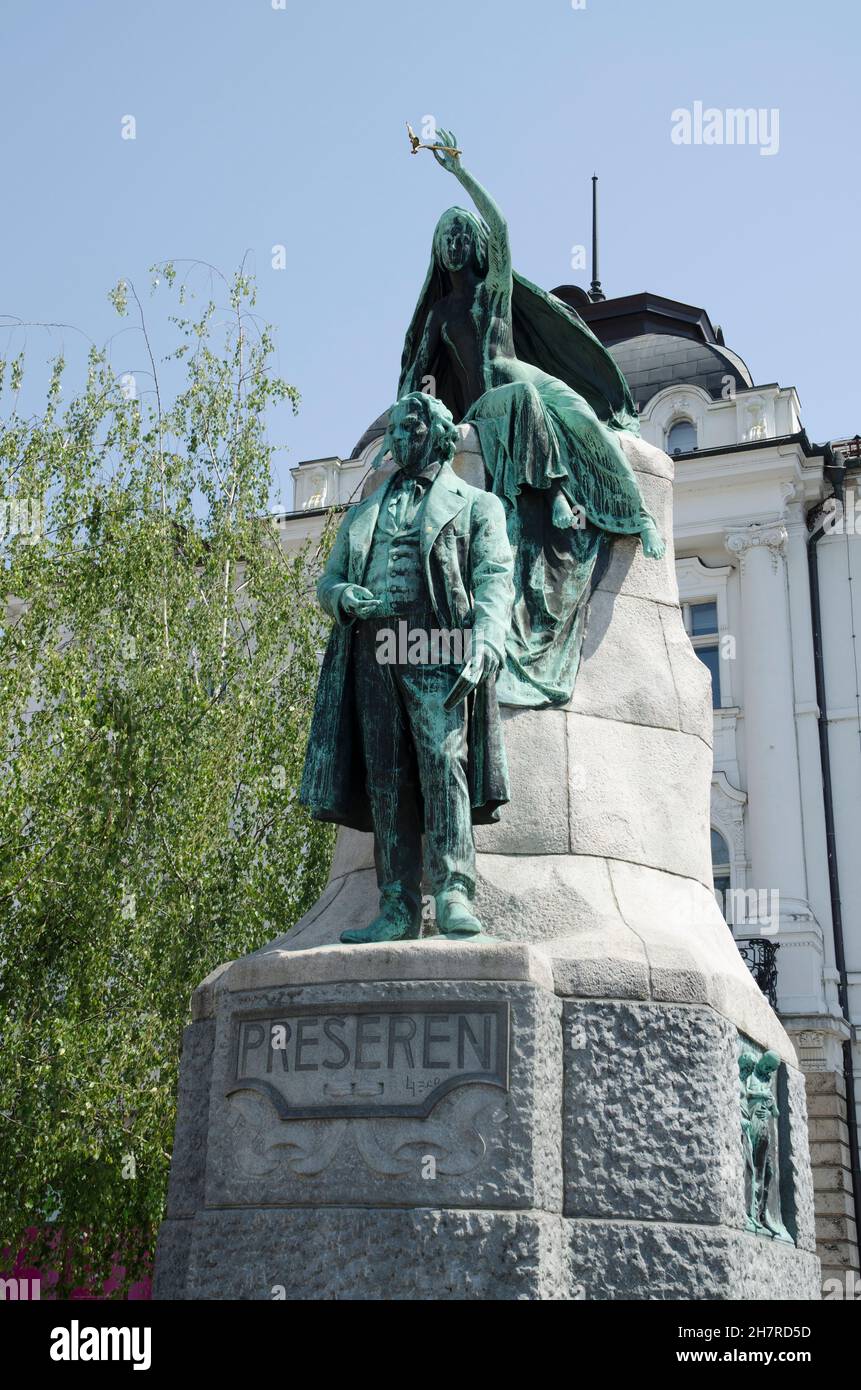 Preseren Monumento Presernov Trg Lubiana Slovenia Foto Stock