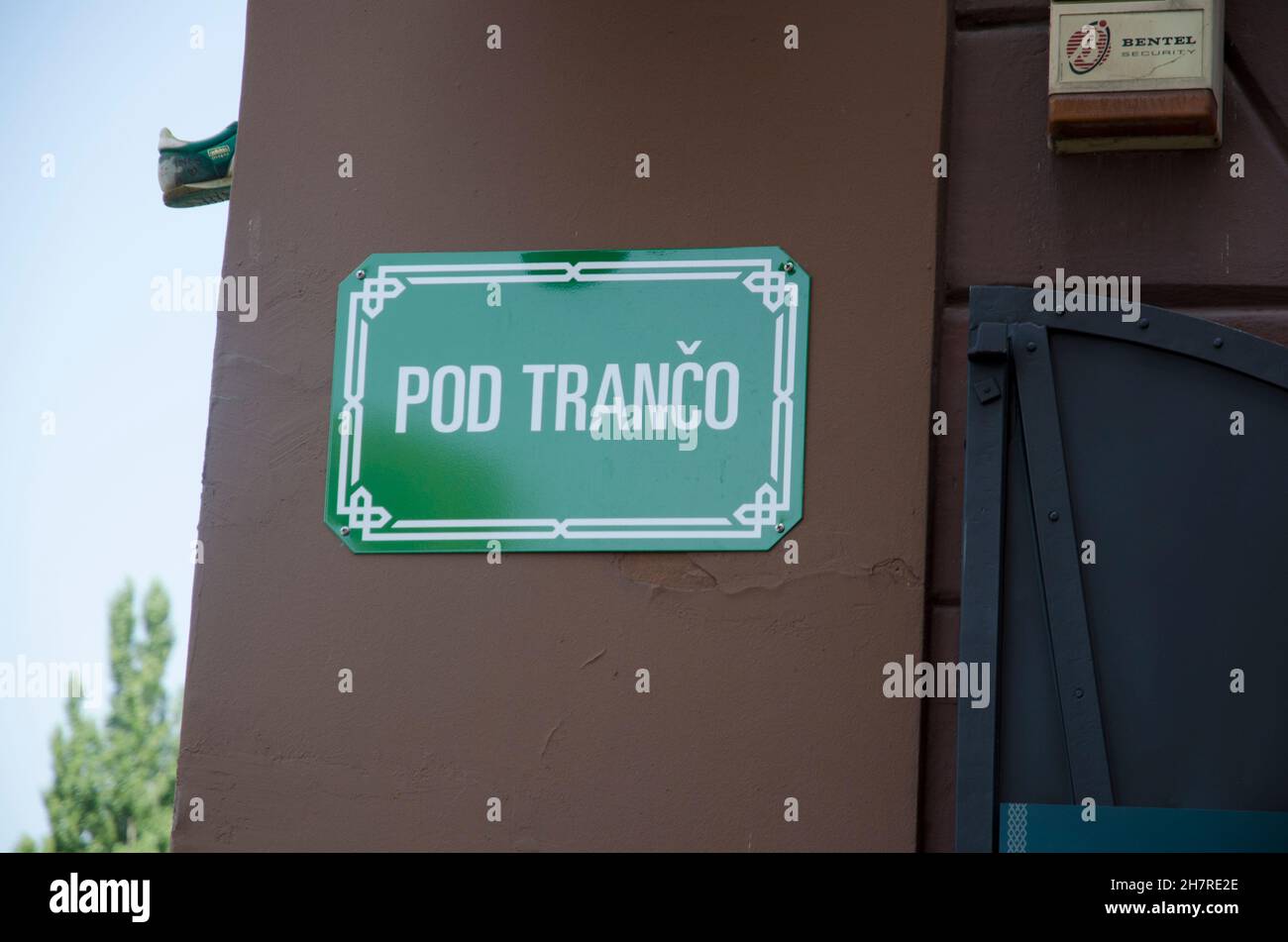 Via Pod Tranco, insegna Lubiana Slovenia Foto Stock
