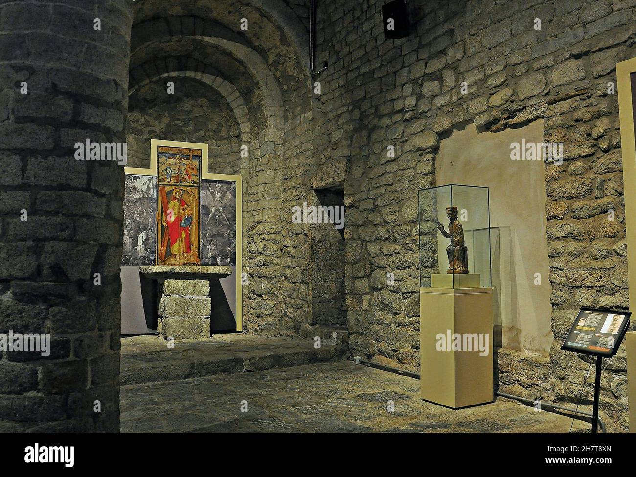 Chiesa di San Clemente de Taüll regione alta Ribagorza in provincia di Lèrida, Catalogna, Spagna Foto Stock