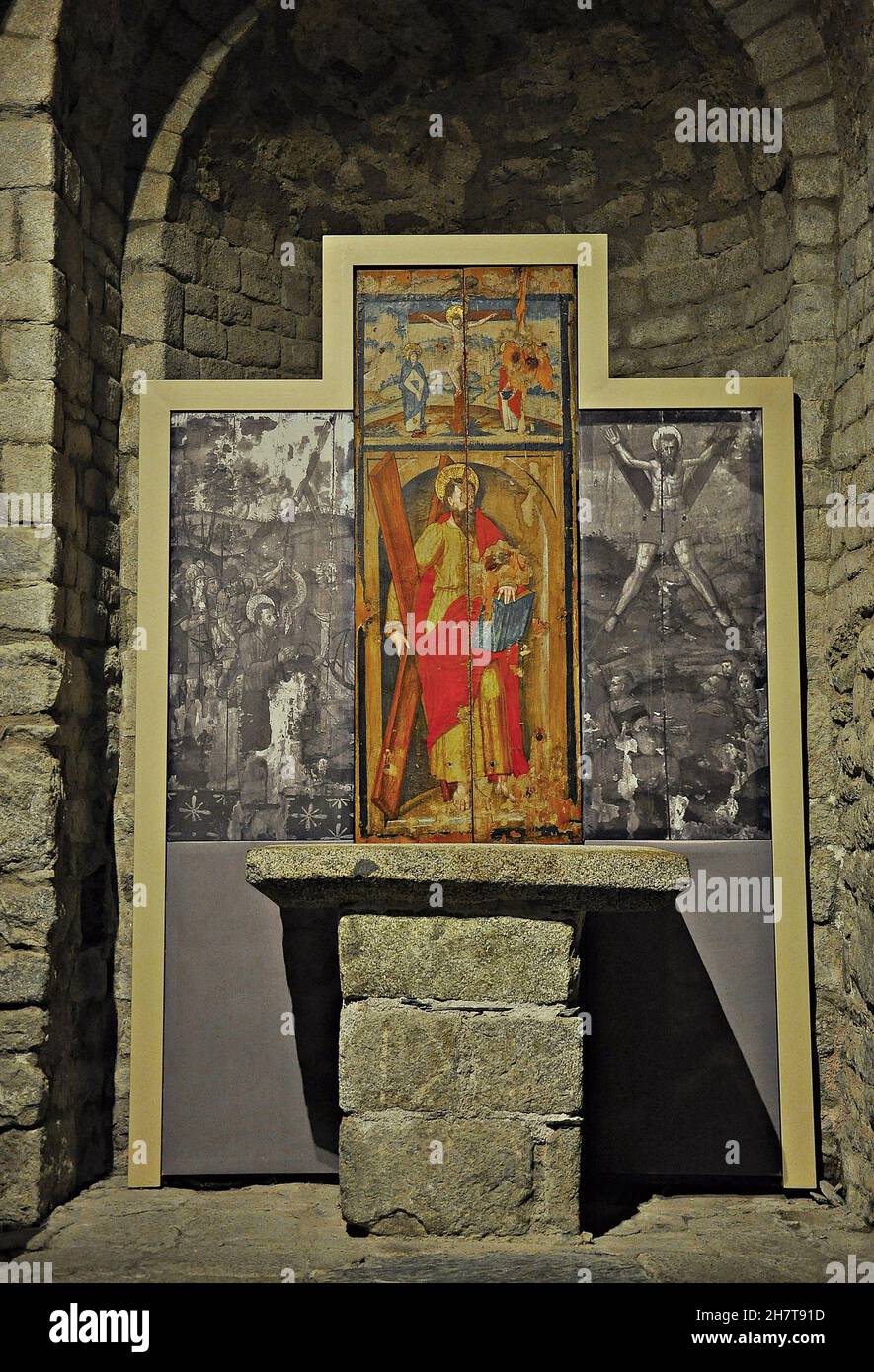 Chiesa di San Clemente de Taüll regione alta Ribagorza in provincia di Lèrida, Catalogna, Spagna Foto Stock