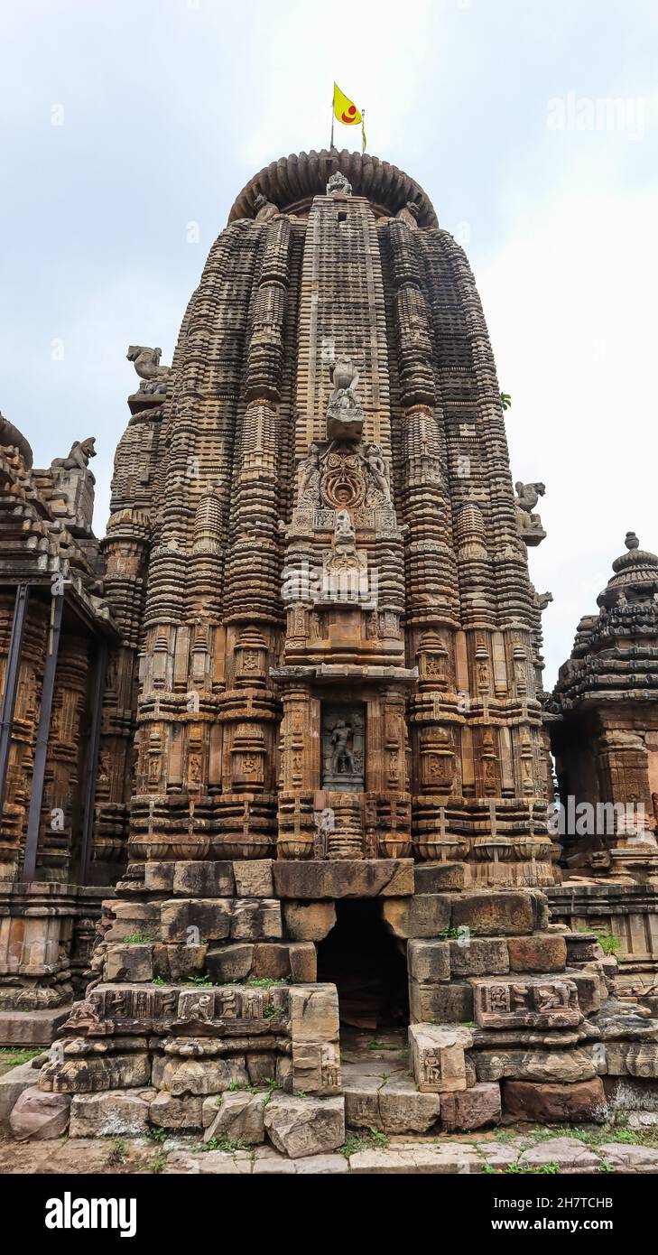 Vista posteriore del tempio di Ananta Vasudev. Dedicato a Lord Krishna, costruito nel 13 ° secolo d.C. dalla regina Chandrika della dinastia orientale Ganga, Bhubaneswar Foto Stock