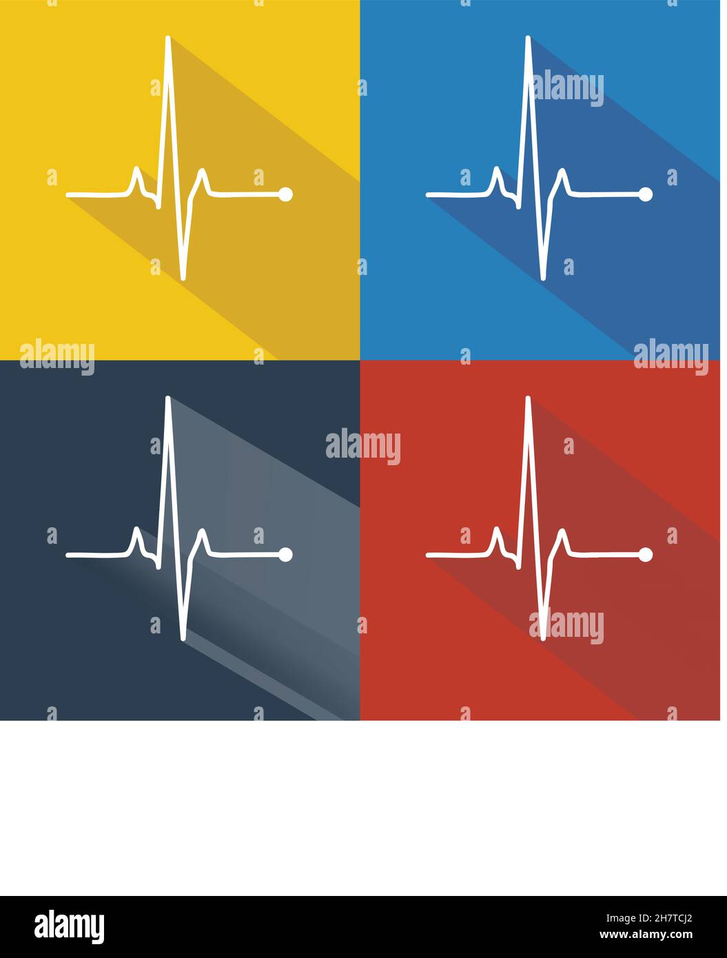 Set di icone del polso vettoriale, segni del cardiogramma, raccolta di icone del battito cardiaco Illustrazione Vettoriale