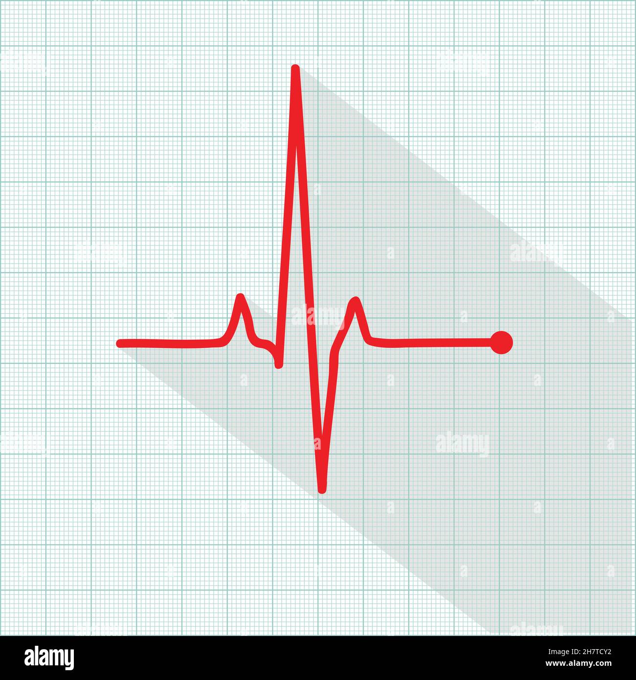 Icona del polso vettoriale isolata sulla griglia del cardiogramma, icona del vettore correlato all'ospedale Illustrazione Vettoriale