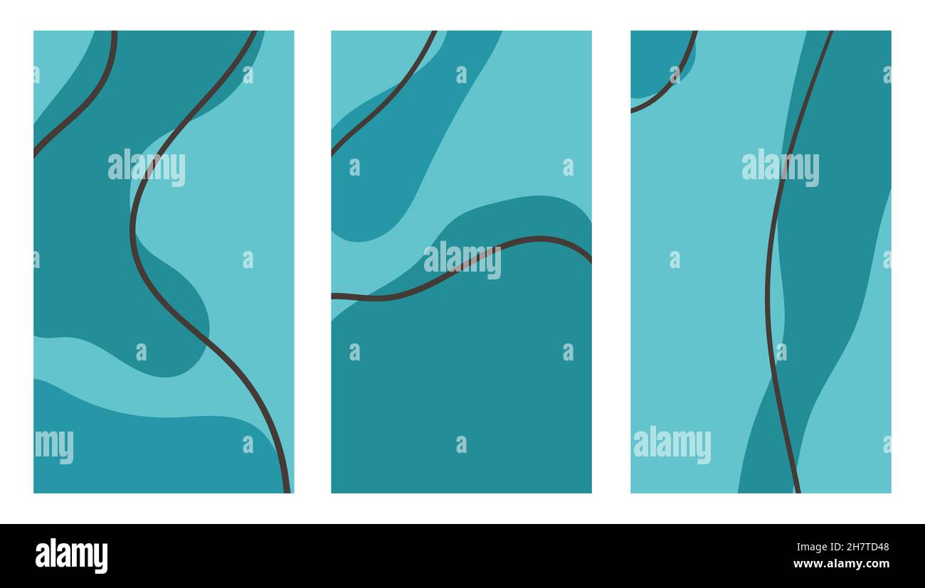 Foglie sagomate astratte. Arte minimalista, forme di moda moderne. Linea continua. Set vettoriale delle lamelle disegnate a mano. Illustrazione della linea del disegno grafico Soft b Illustrazione Vettoriale