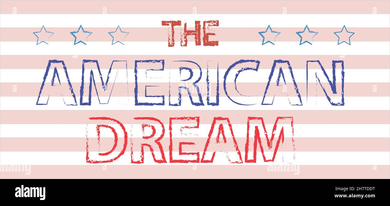 American Dream testo scritto a mano, timbro vettoriale in gomma Illustrazione Vettoriale
