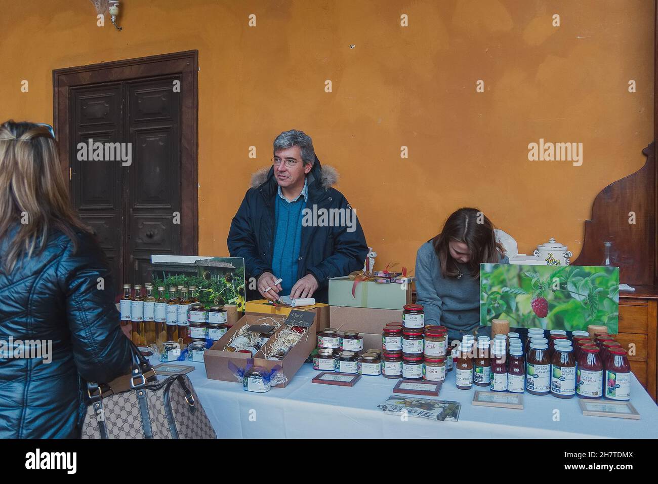 Un evento molto popolare mercato della Terra, il mercato della Terra, un mercato agricolo Foto Stock