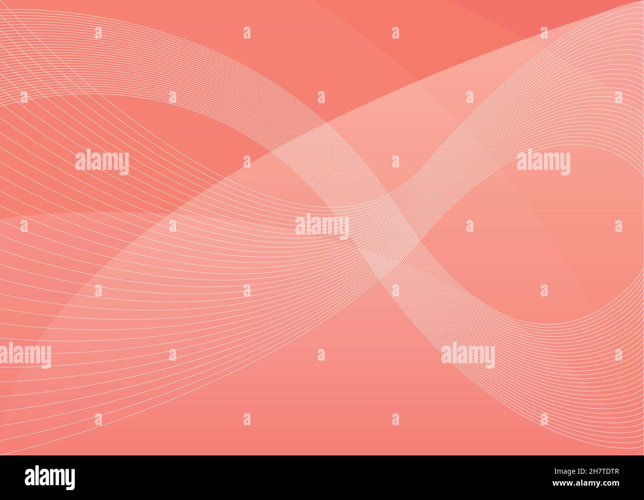 Corallo pantone sfondo vettoriale astratto ondulato, sfondo astratto desktop Illustrazione Vettoriale