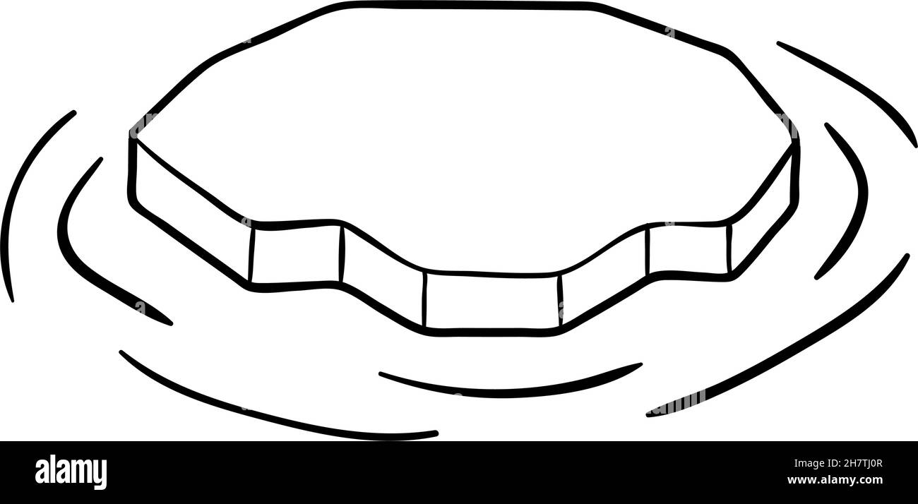 Iceberg Doodle vettore artico freddo disegno a mano inverno isolato su sfondo bianco Illustrazione Vettoriale