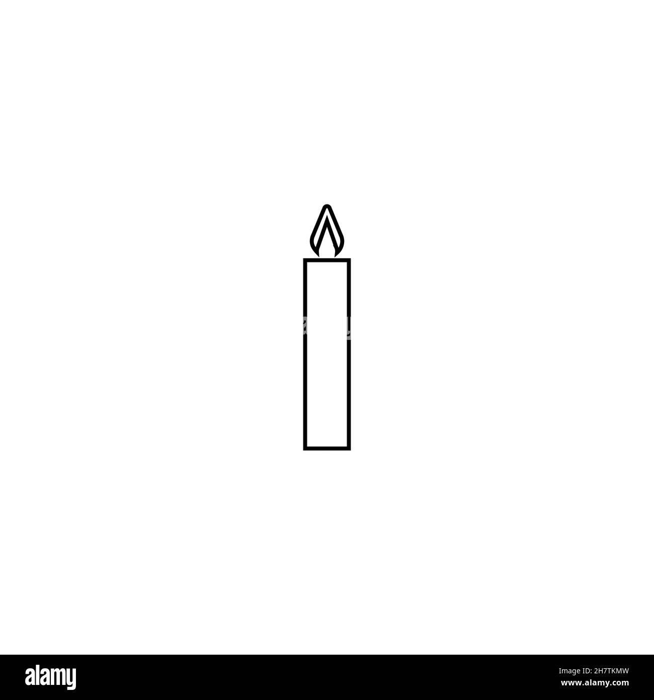 Icona della linea di candela. Semplice stile Halloween festa poster simbolo di sfondo. Elemento di design del logo. Stampa T-shirt. Vettore per adesivo. Illustrazione Vettoriale