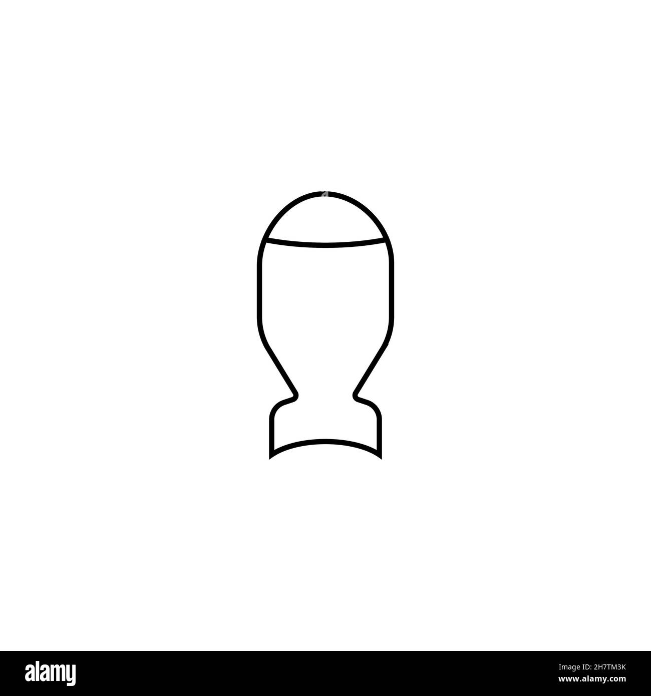 Icona della linea della bomba a razzo. Stile semplice senza simbolo di sfondo del poster di guerra. Elemento di design del logo. Stampa T-shirt. Vettore per adesivo. Illustrazione Vettoriale