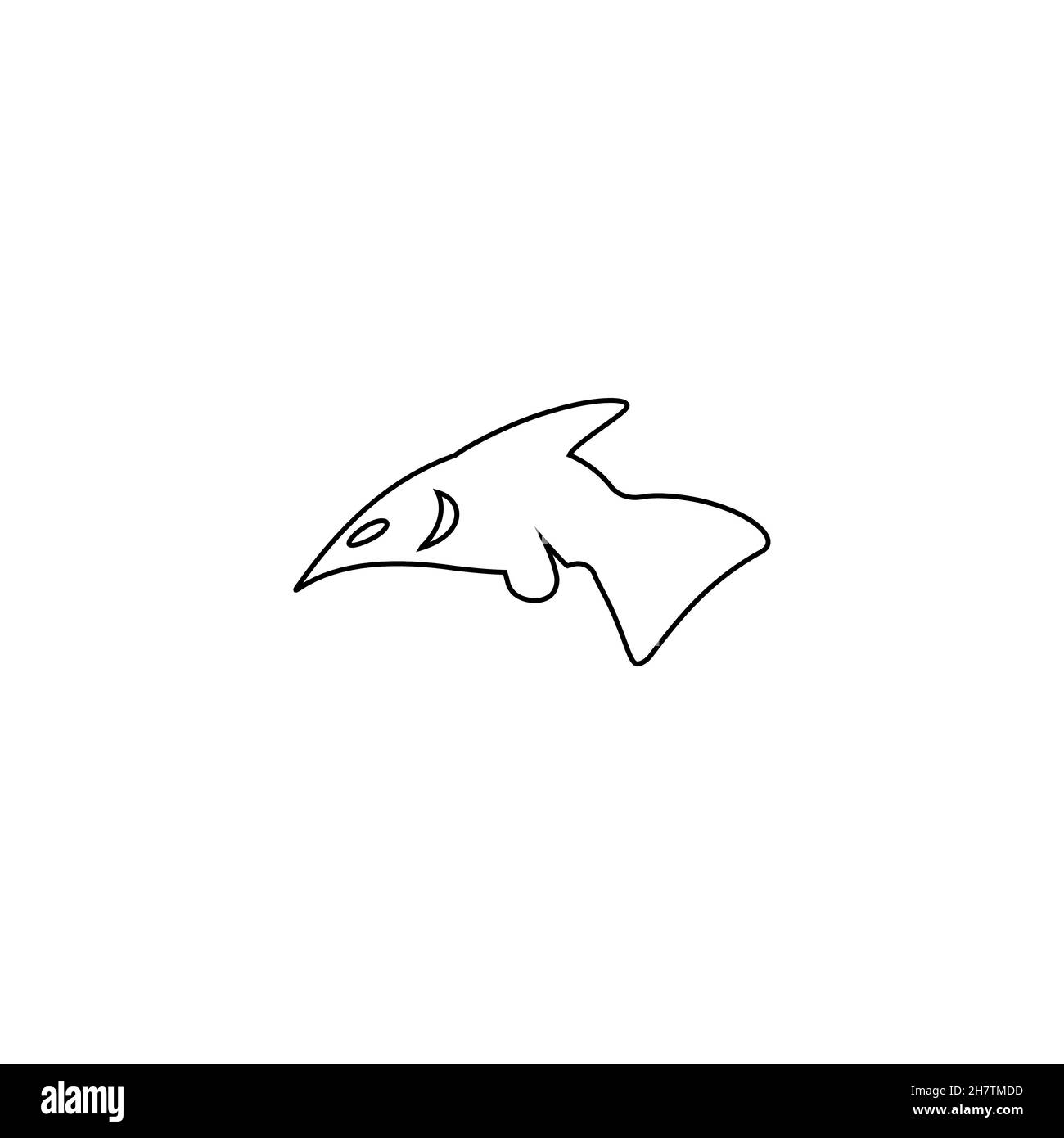Icona della linea di pesce. Semplice stile Fish shop grande vendita poster sfondo simbolo. Elemento di disegno del logo della FISH Company. Stampa T-shirt. Vettore per adesivo. Illustrazione Vettoriale