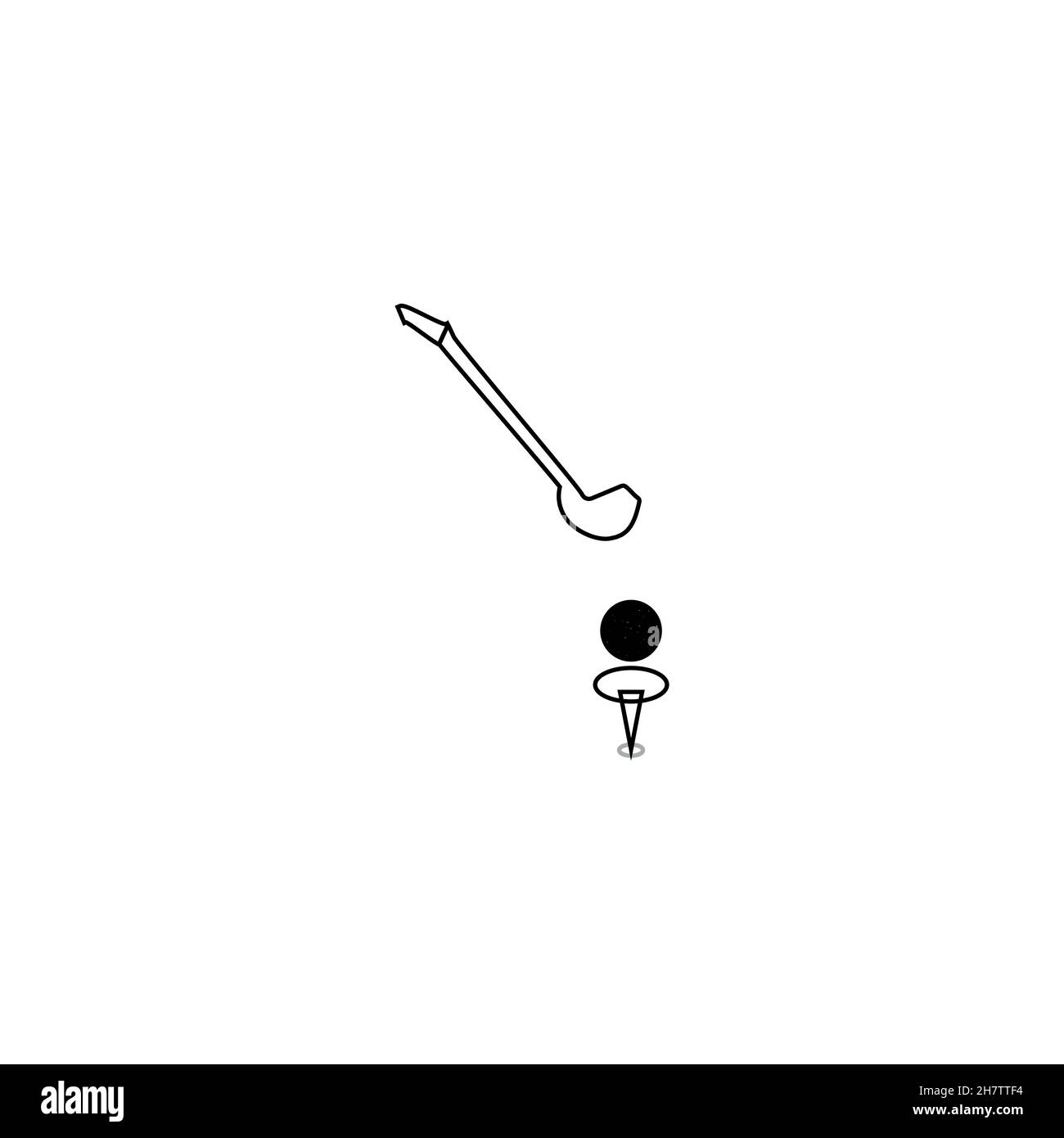 Icona della linea di golf. Semplice stile Golf sport poster simbolo di sfondo. Elemento di design del logo. Stampa T-shirt. Vettore per adesivo. Illustrazione Vettoriale