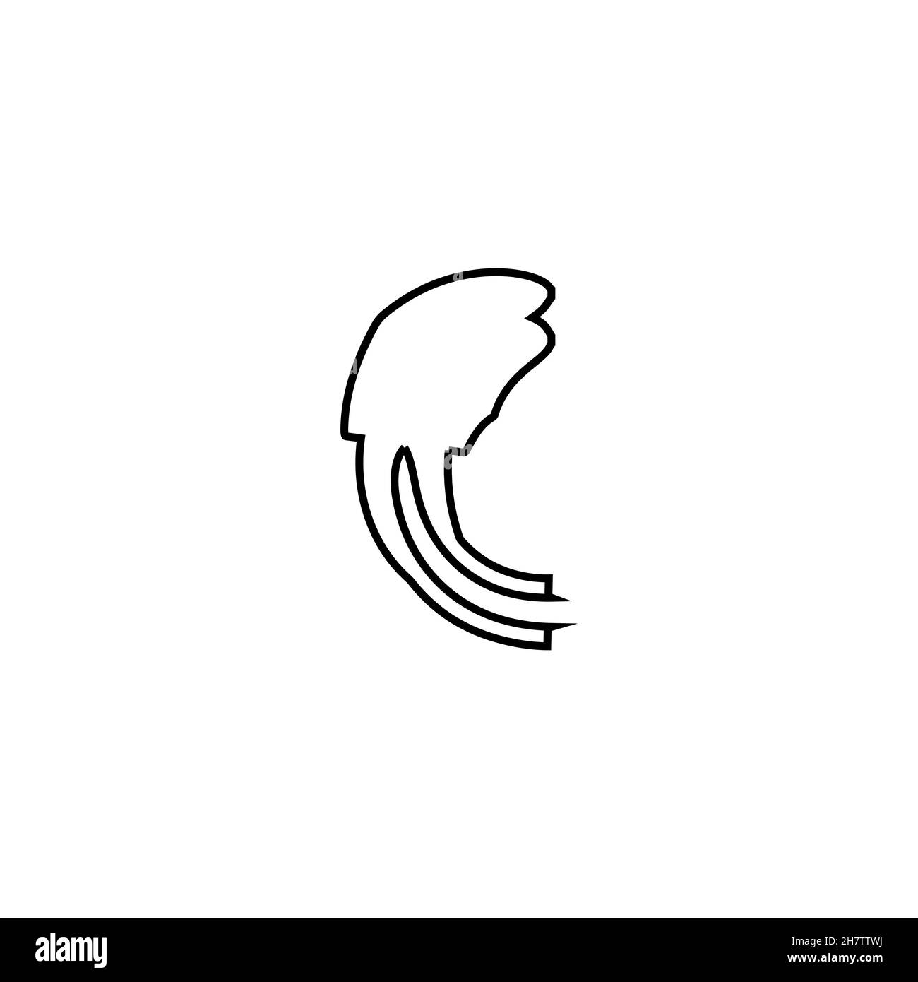 Icona linea di pesce gelatina. Simbolo di sfondo del poster dei pesci oceanici di stile semplice. Elemento di design del logo. Stampa T-shirt. Vettore per adesivo. Illustrazione Vettoriale