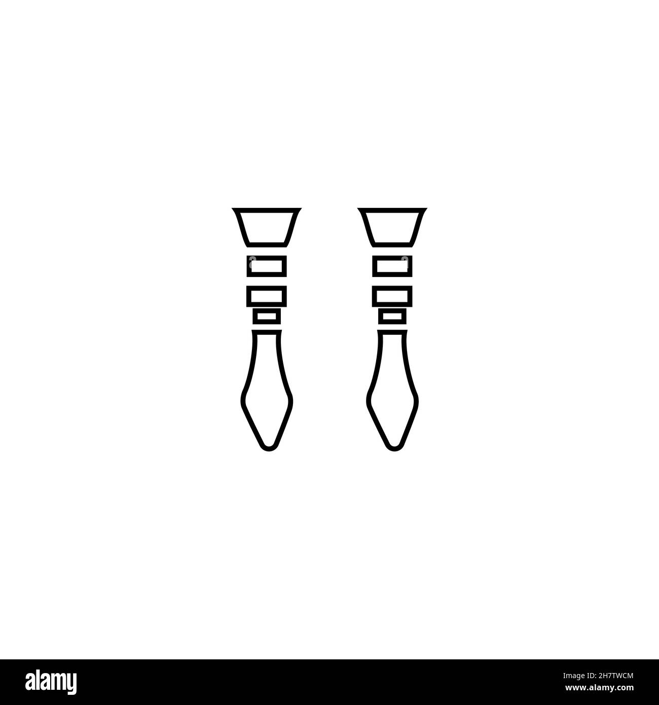 Icona della linea del piede protesico. Semplice stile veterano donazione poster simbolo di sfondo. Elemento di design del logo. Stampa T-shirt. Vettore per adesivo. Illustrazione Vettoriale