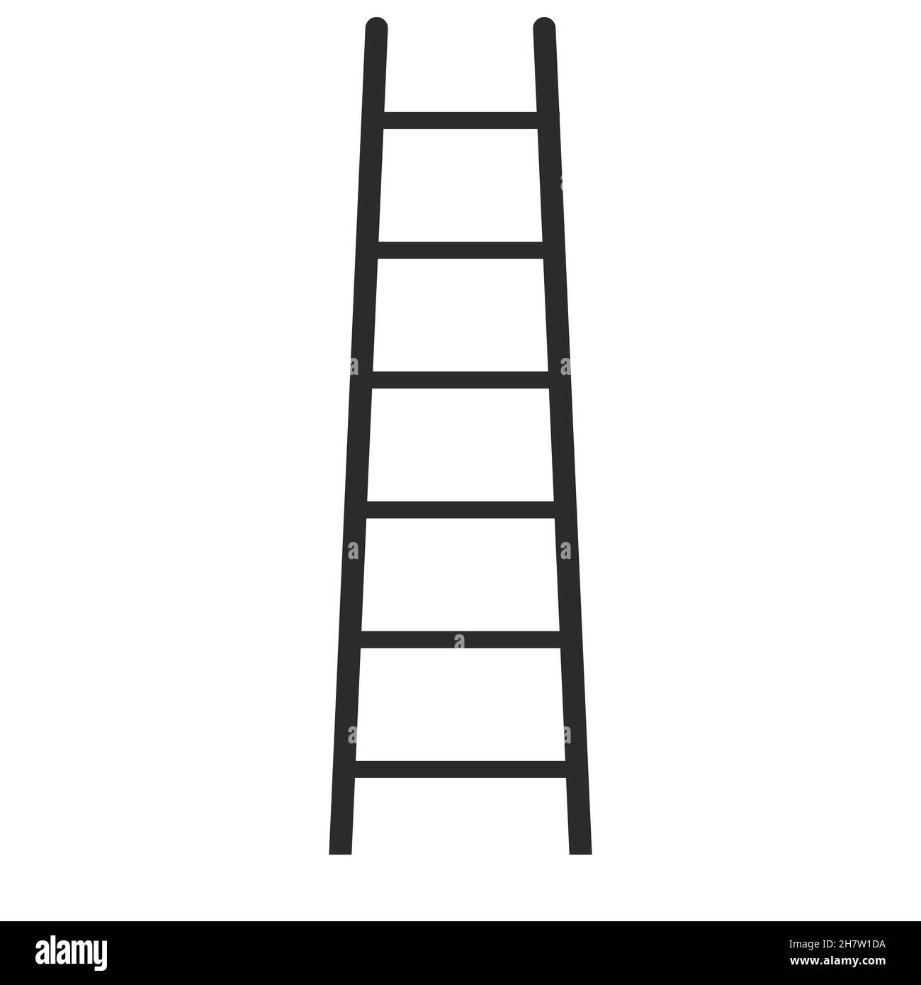 Scala con pioli per salire in alto, scala a cavalletto illustrazione Illustrazione Vettoriale