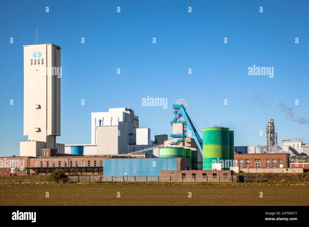 La miniera di sale di roccia di Borth a Rheinberg-Borth vicino a Wesel sul basso Reno, Renania settentrionale-Vestfalia, Germania. Foto Stock
