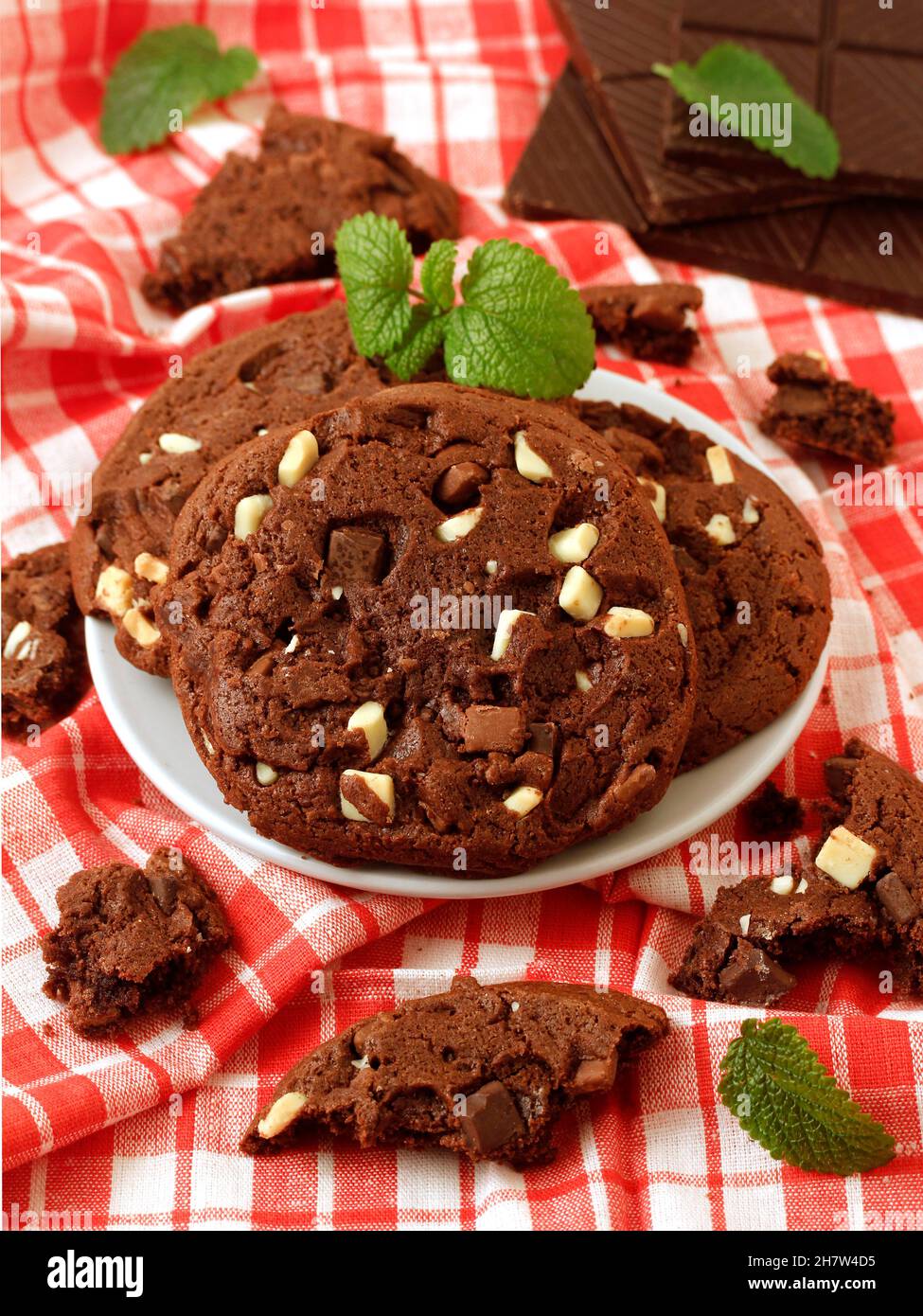 Grande biscotti al cioccolato. Foto Stock