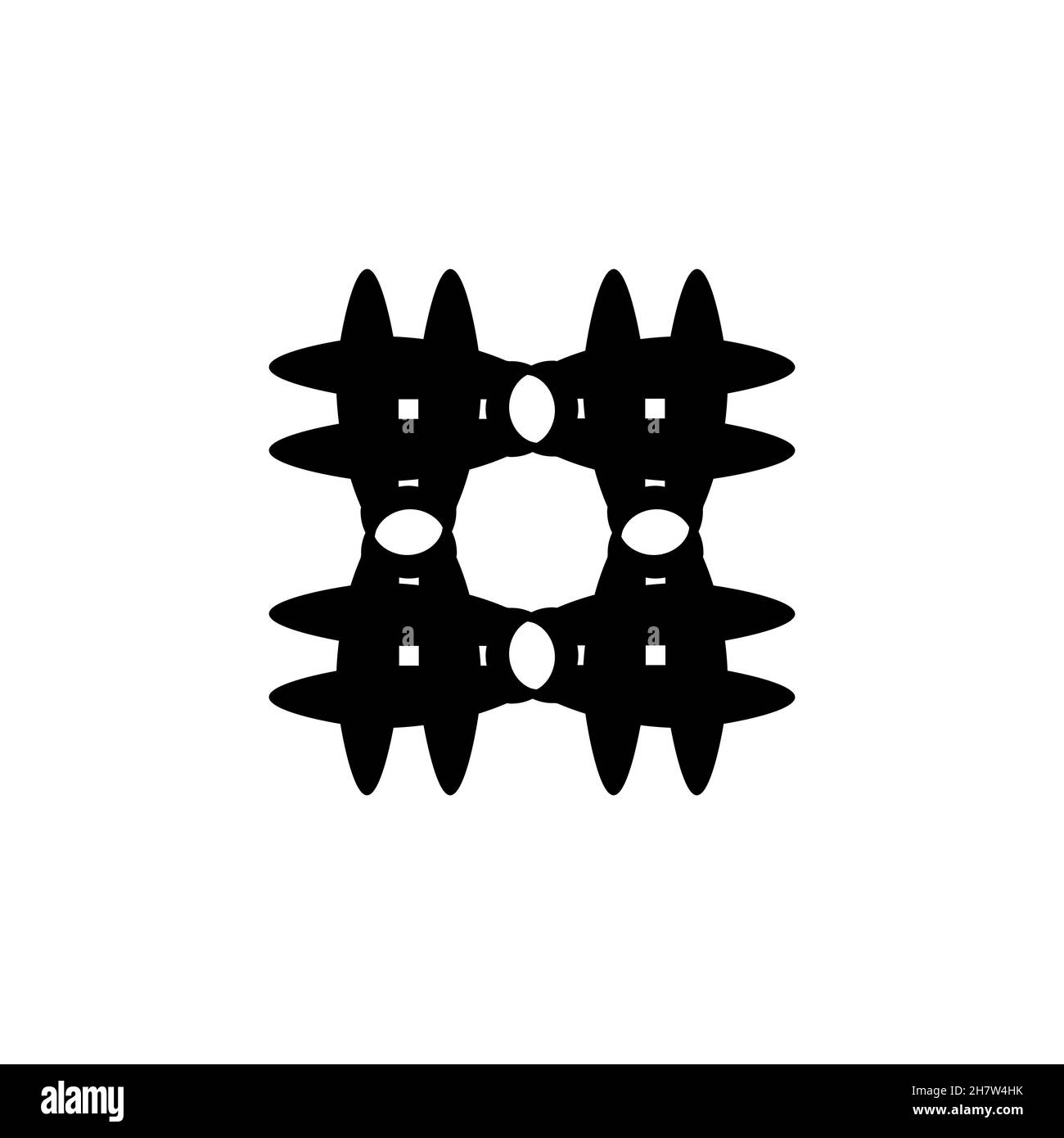 Icona linea hashtag. Simbolo di sfondo semplice per i poster dei social media. Elemento di design del logo. Stampa T-shirt. Vettore per adesivo. Illustrazione Vettoriale