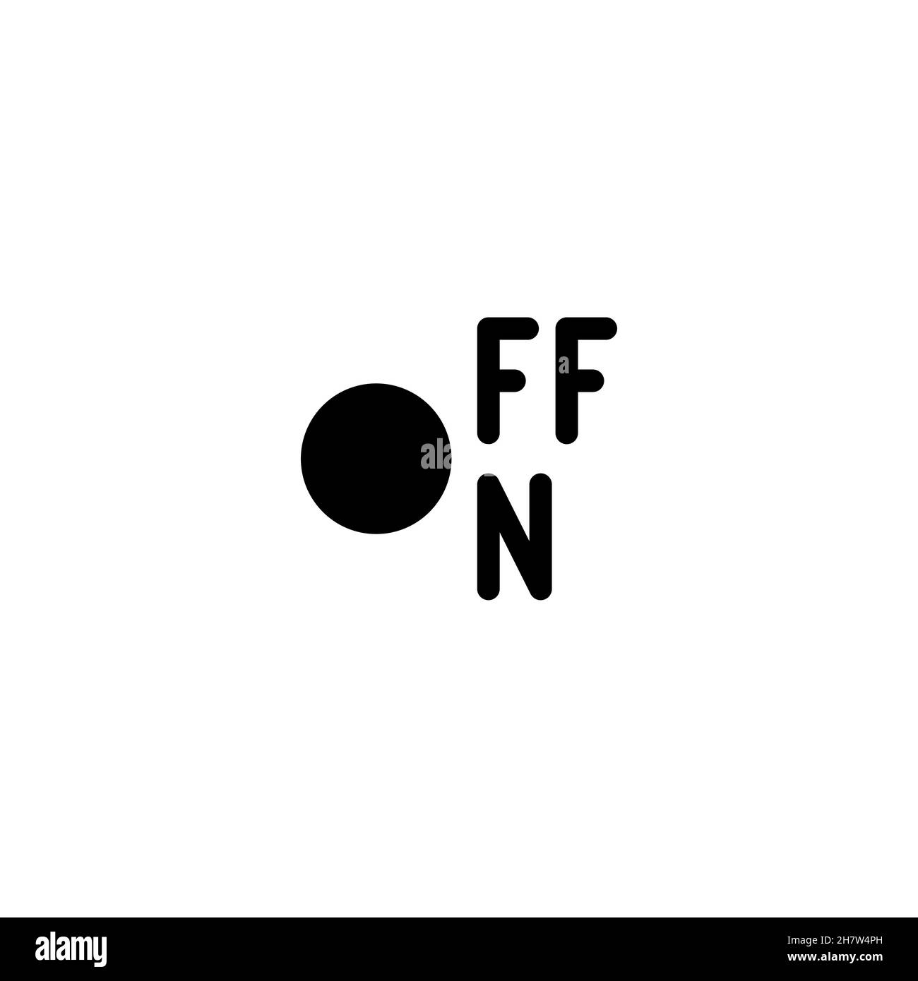 Icona on e Off line. Simbolo di sfondo del poster di stile semplice. Pulsanti. Elemento di design del logo. Stampa T-shirt. Vettore per adesivo. Illustrazione Vettoriale