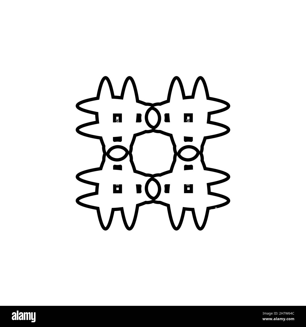 Icona linea hashtag. Simbolo di sfondo semplice per i poster dei social media. Elemento di design del logo. Stampa T-shirt. Vettore per adesivo. Illustrazione Vettoriale