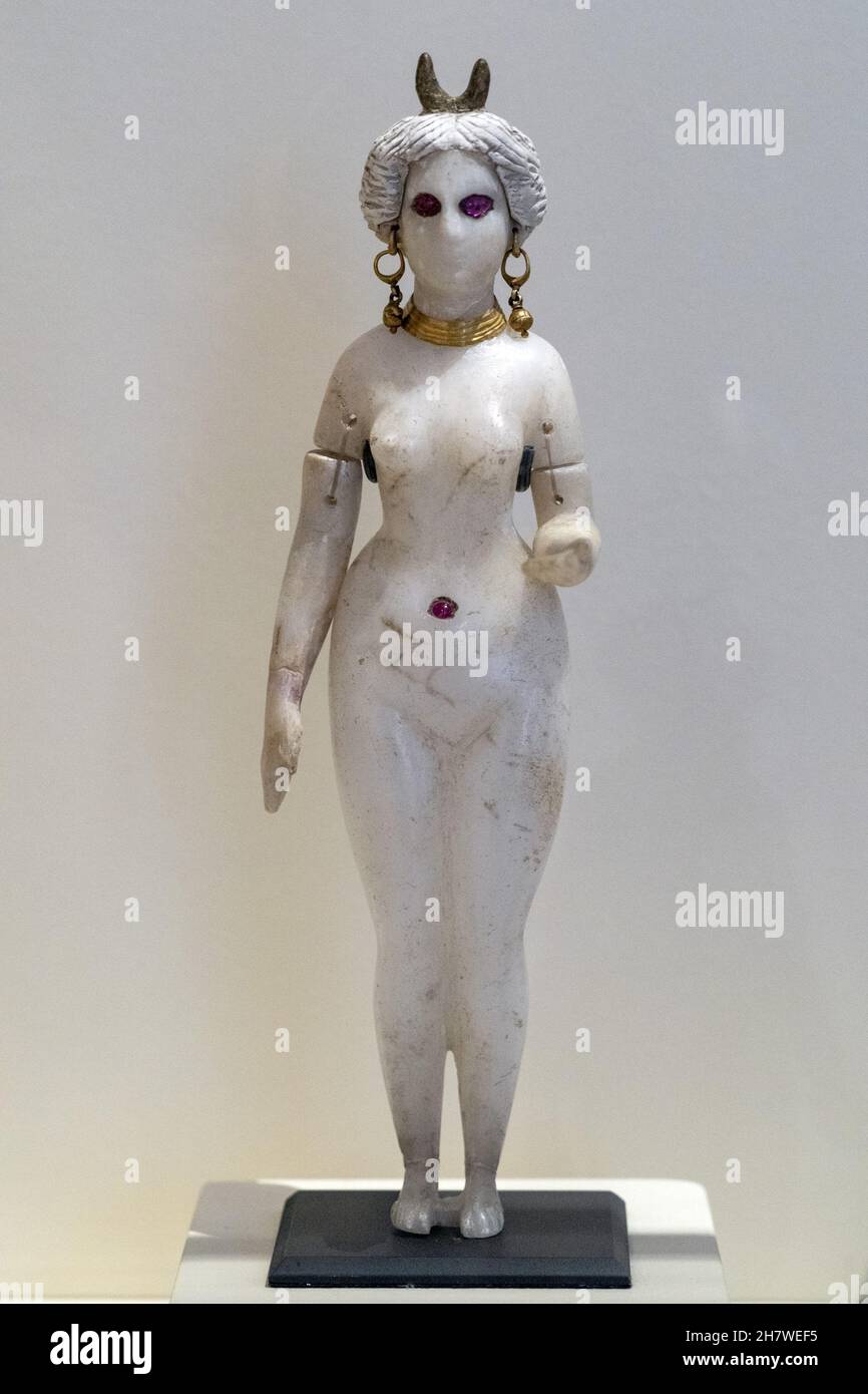 Niniveh statuette in età assira Mesopotamia dettaglio Foto Stock