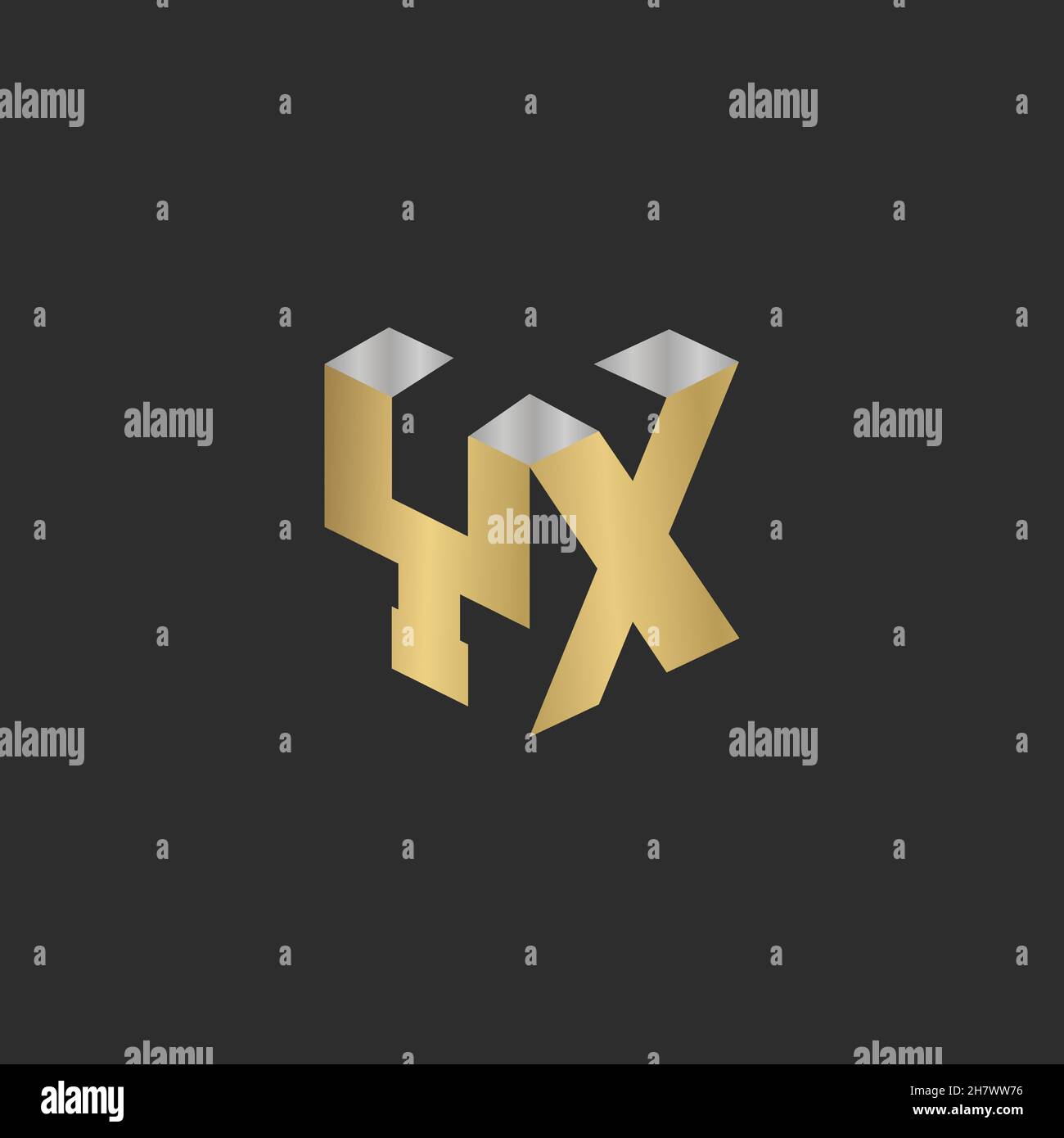Lettere iniziali logo YX, XY, X e Y Illustrazione Vettoriale
