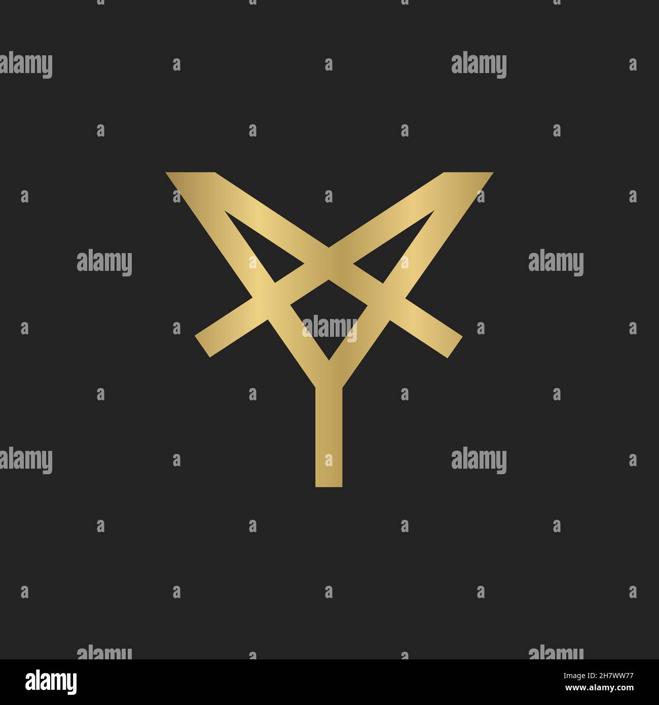 Lettere iniziali logo YX, XY, X e Y Illustrazione Vettoriale