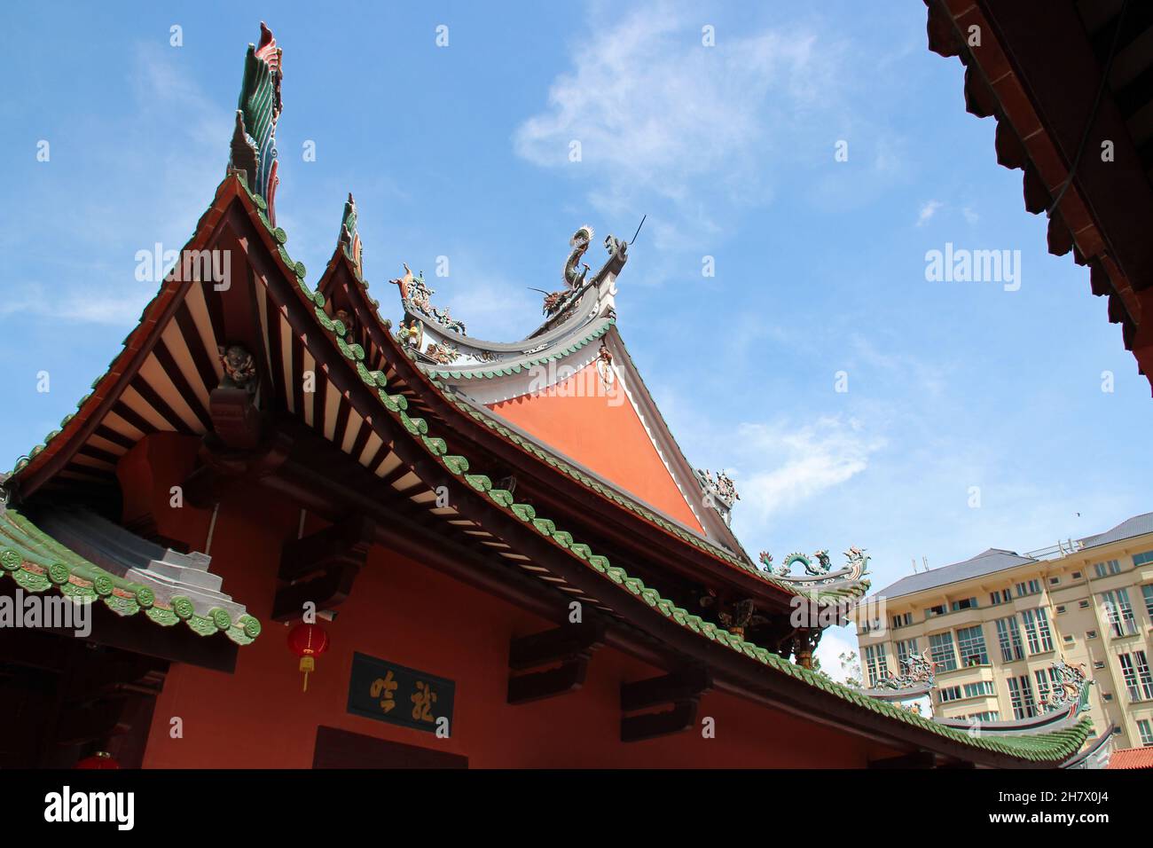 tempio cinese (thian hock keng) a singapore Foto Stock