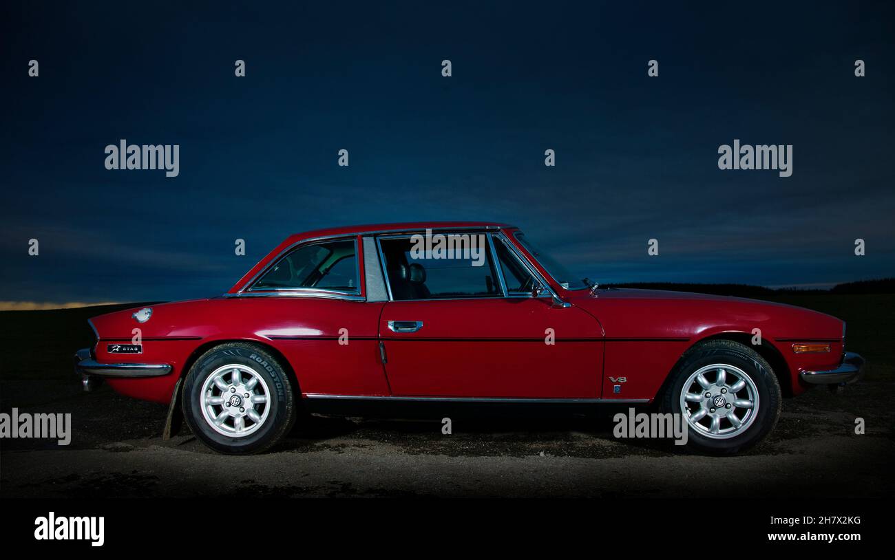 Un rosso Triumph Stag 3.0 litri V8 Foto Stock