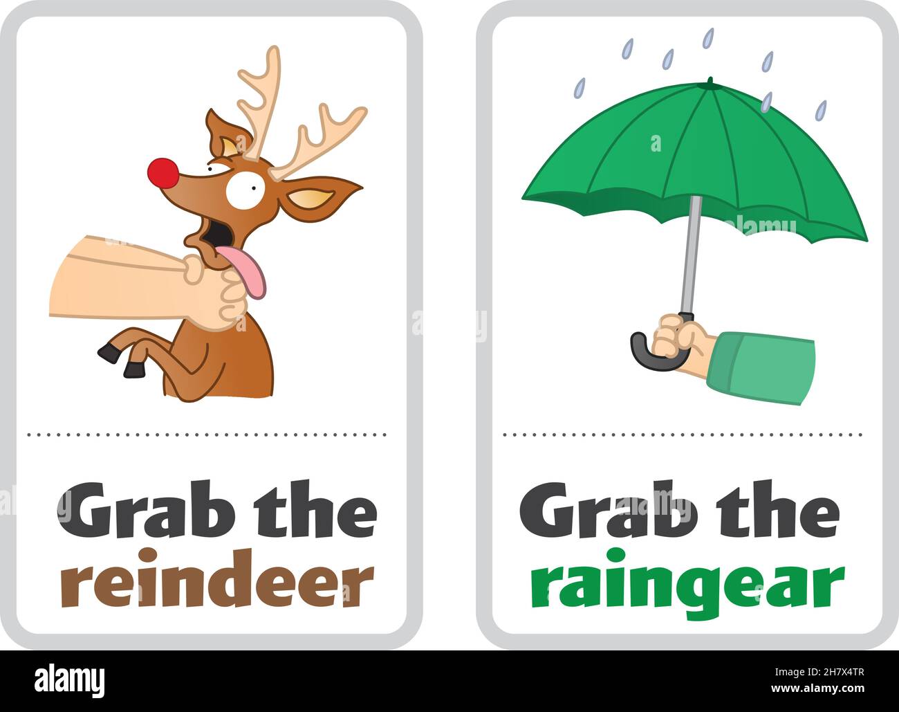 Esempio divertente di parole e significati incomprensivi per bambini e adulti con problemi uditivi, come disturbi dell'elaborazione uditiva centrale, apd, Illustrazione Vettoriale