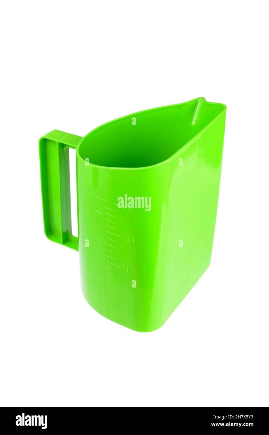 Misurino verde vuoto isolato su sfondo bianco Foto Stock