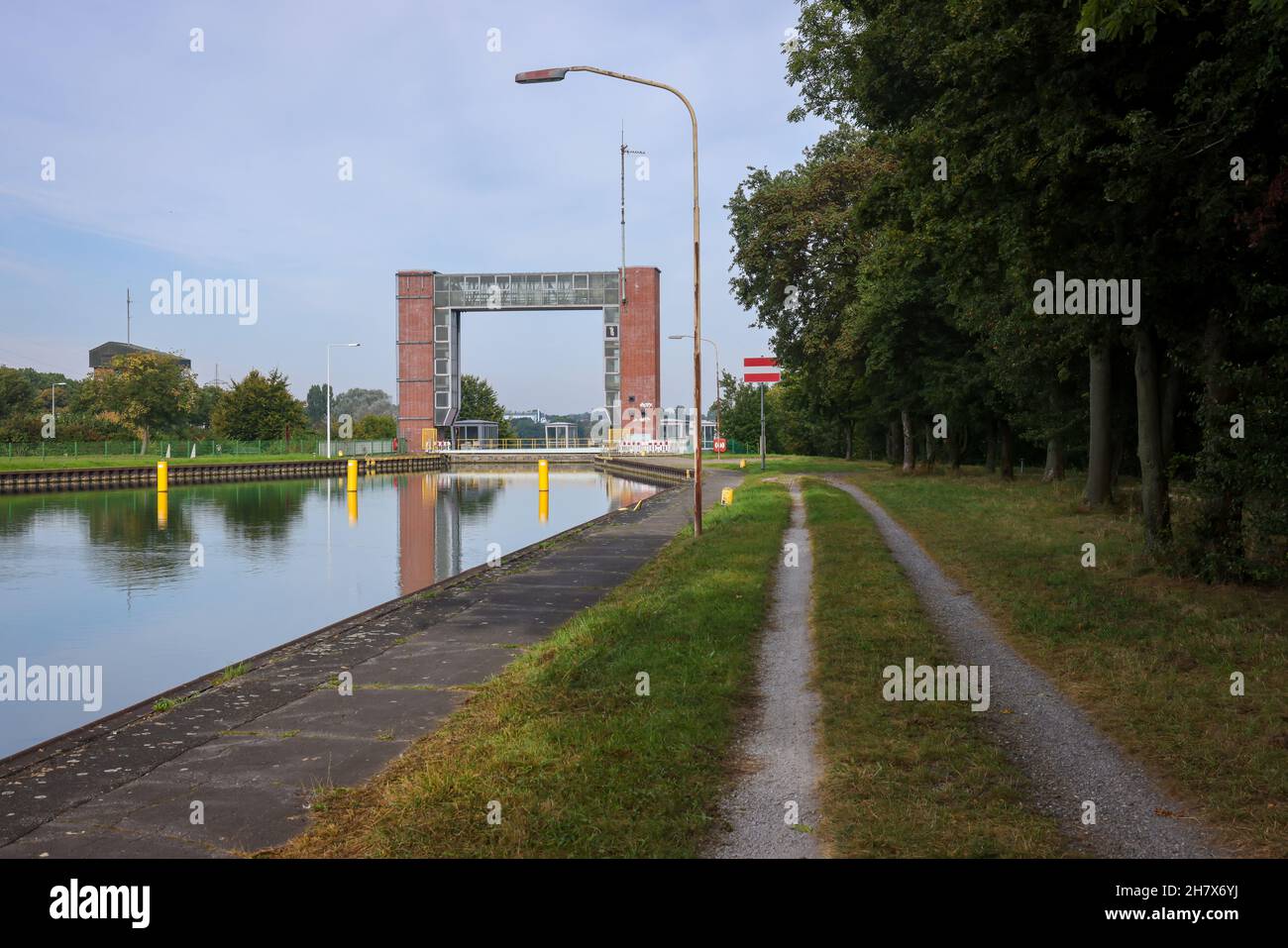 Waltrop, Renania settentrionale-Vestfalia, Germania - impianti di risalita e di chiusura Waltrop. Qui la nuova seggiovia del 1962 è stata smantellata nel 2005. Il Waltrop L. Foto Stock