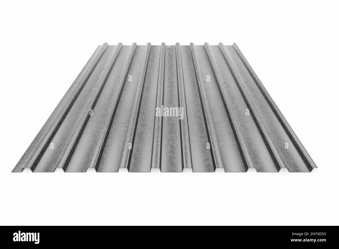 Superficie metallica lamiera d'acciaio raggrinzita tacche di lamiera zincata  illustrazione 3d