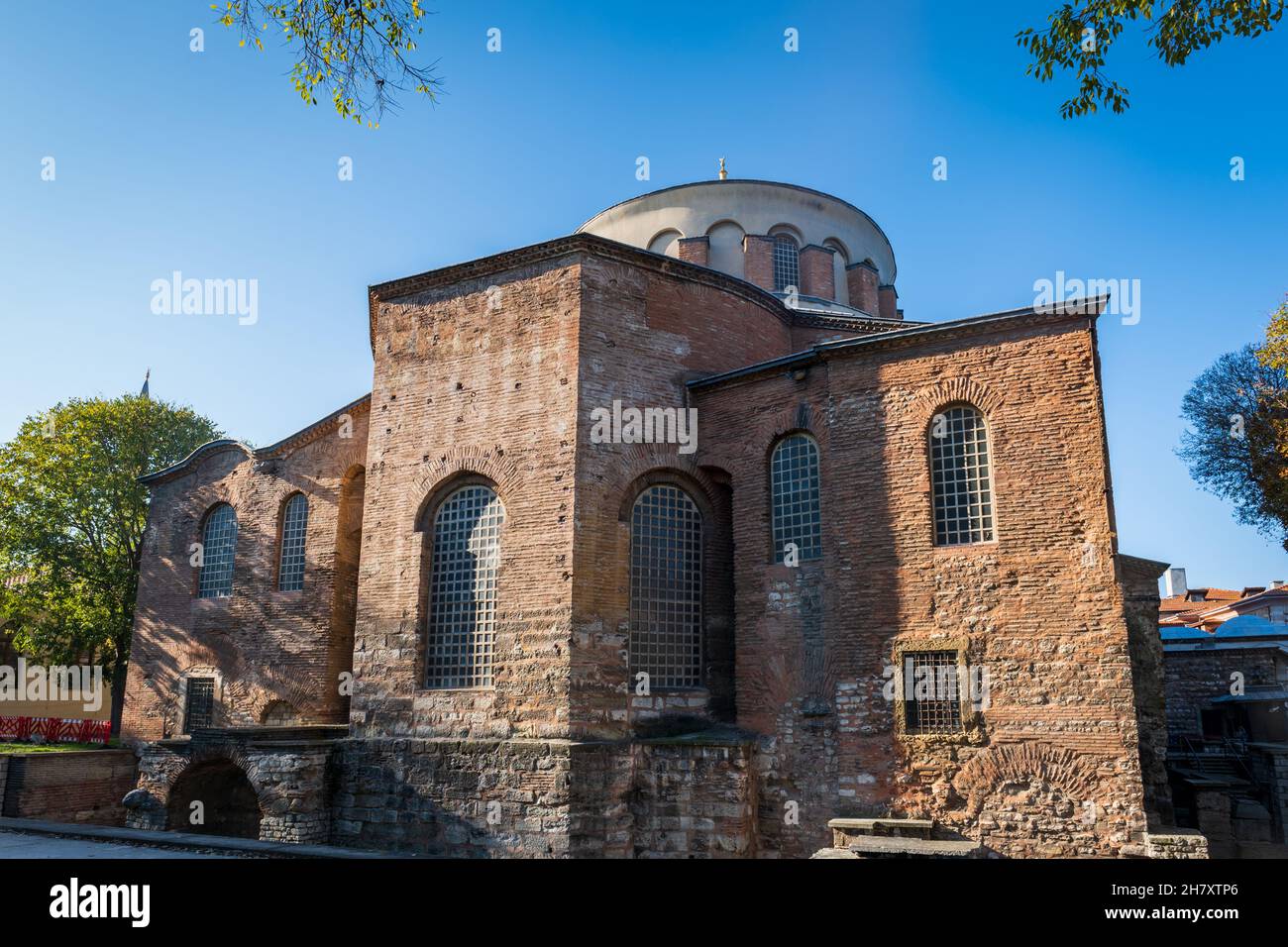 Hagia Irene, Chiesa di San Irene di Istanbul, a Istanbul. L'edificio storico del Museo Hagia Irene si trova accanto al Palazzo Topkapi Foto Stock