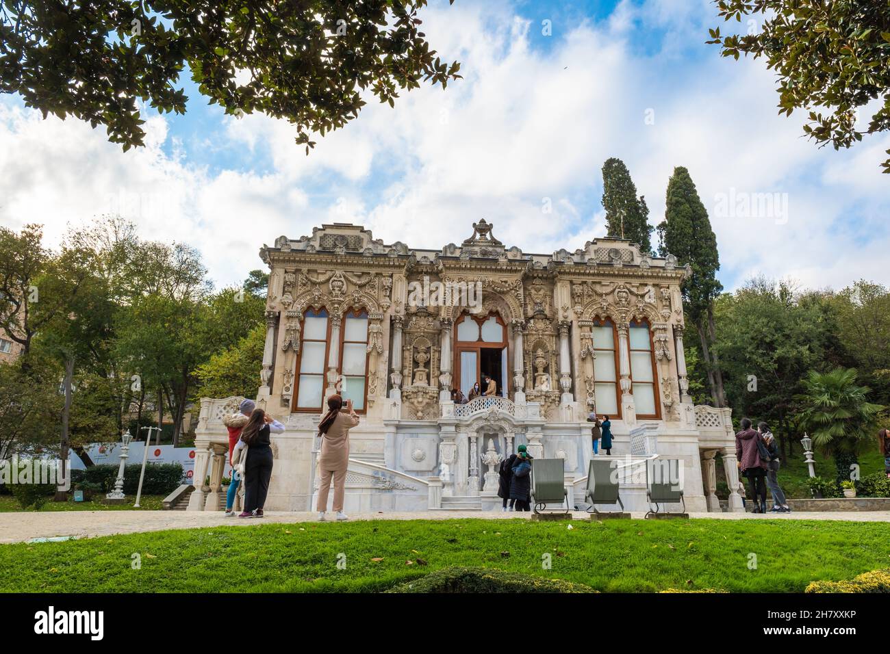 Ihlamur Palace (Ihlamur Kasırları in turco, un ex padiglione imperiale ottomano estivo situato a Istanbul, Turchia Foto Stock