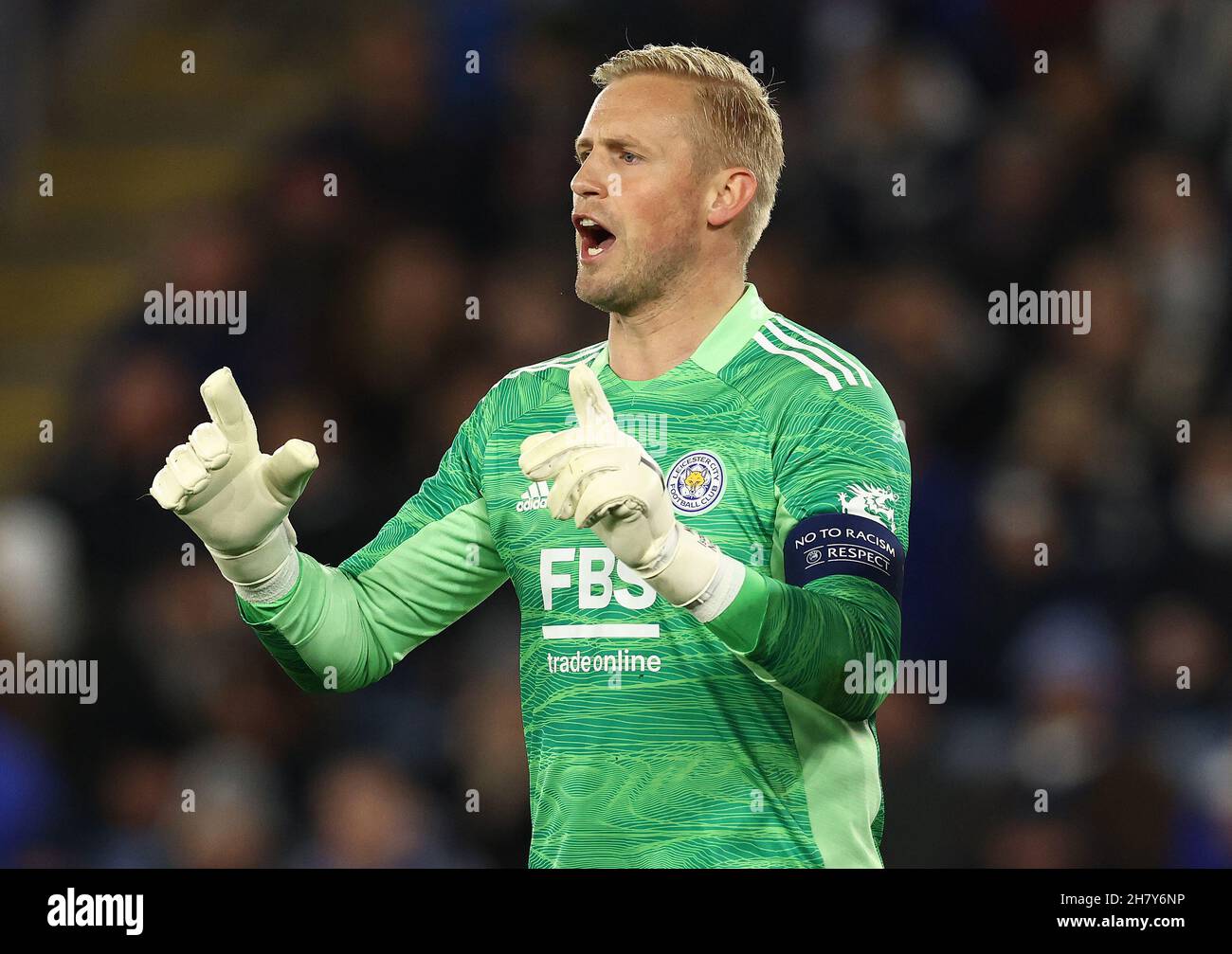 Leicester, Inghilterra, 25 novembre 2021. Kasper Schmeichel di Leicester City durante la partita della UEFA Europa League al King Power Stadium di Leicester. Il credito dovrebbe essere: Darren Staples / Sportimage Foto Stock