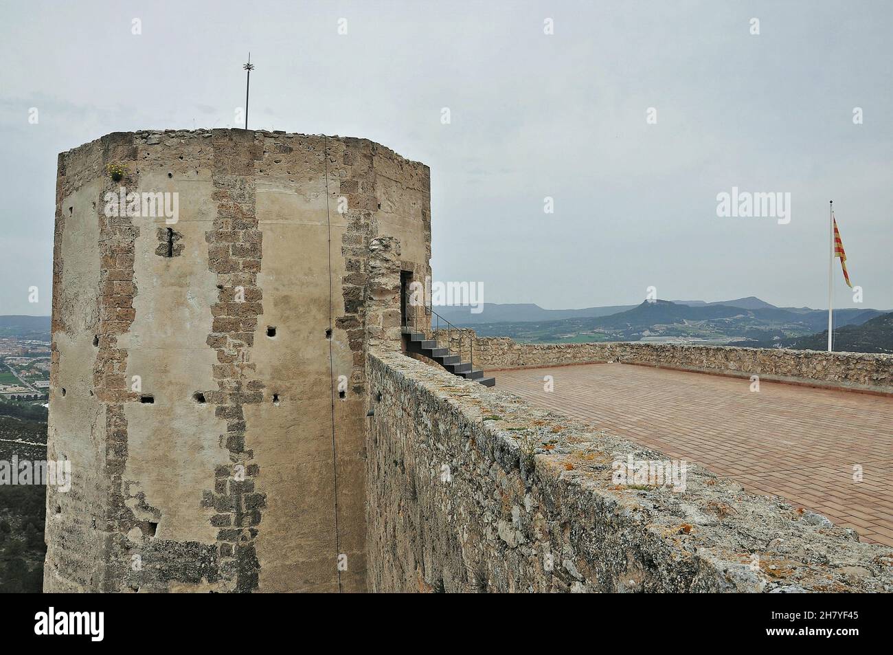 Castello di la Pobla de Claramunt nella regione Anoia provincia di Barcellona, Catalogna, Spagna Foto Stock