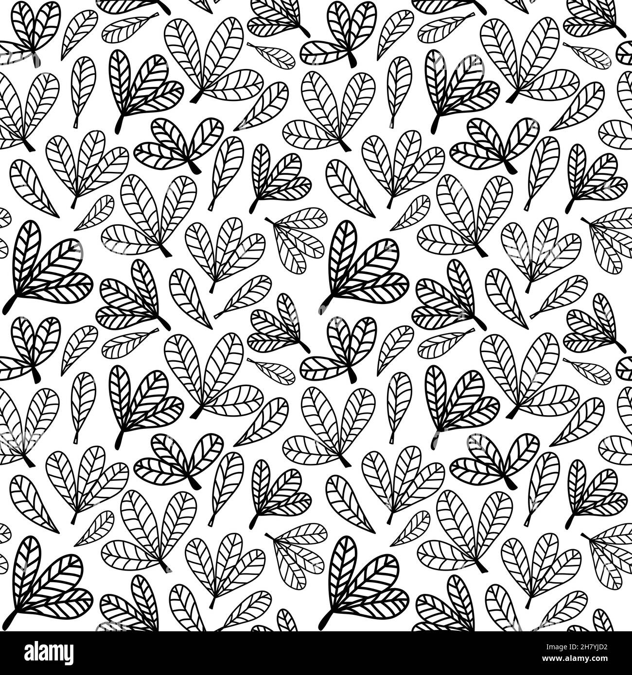 Motivo senza cuciture con rivestimento in tessuto decorativo nero e bianco con pellicola di strelfoil Illustrazione Vettoriale