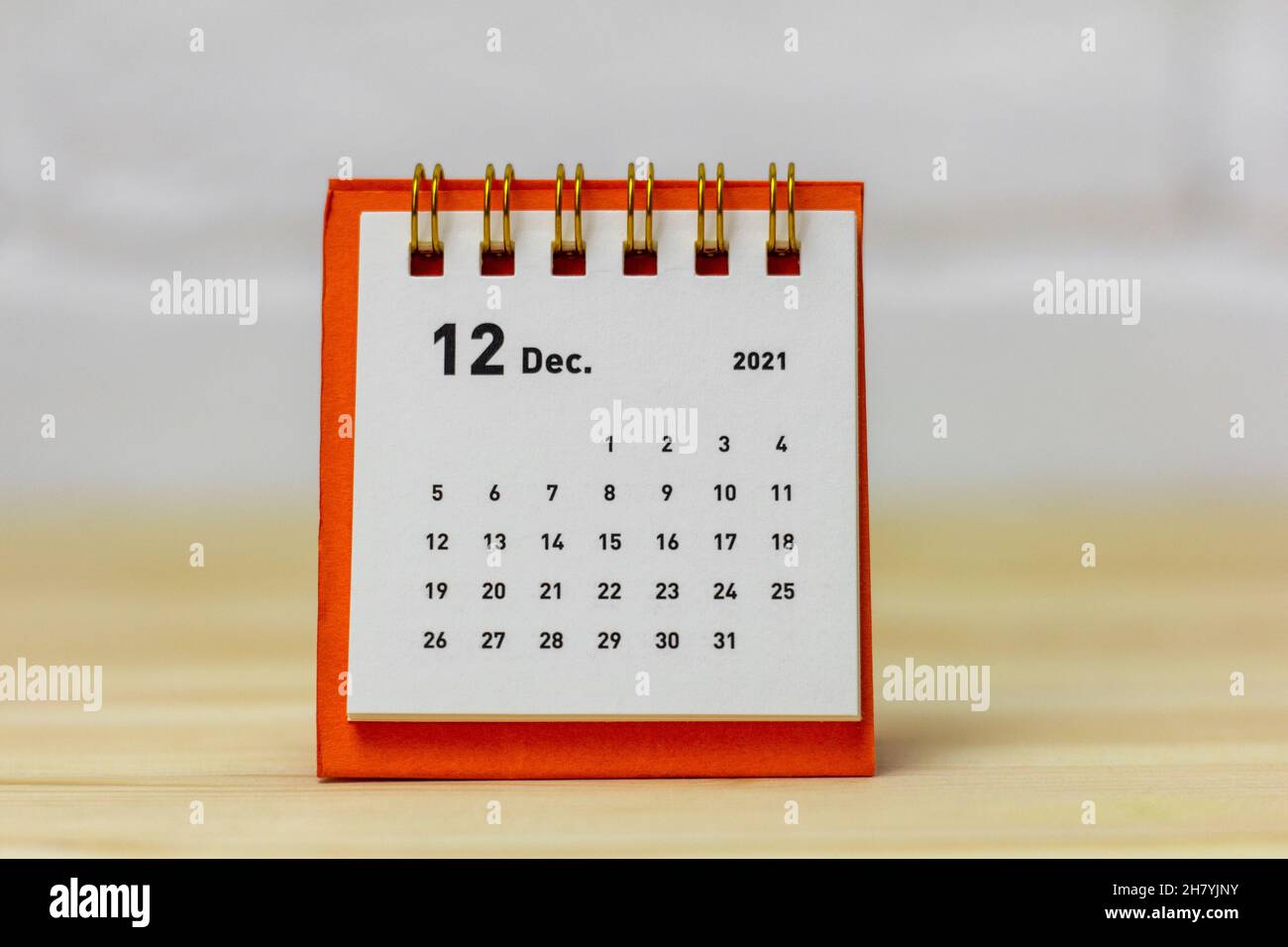 Calendario desktop per dicembre 2021.Calendario per la pianificazione del mese Foto Stock
