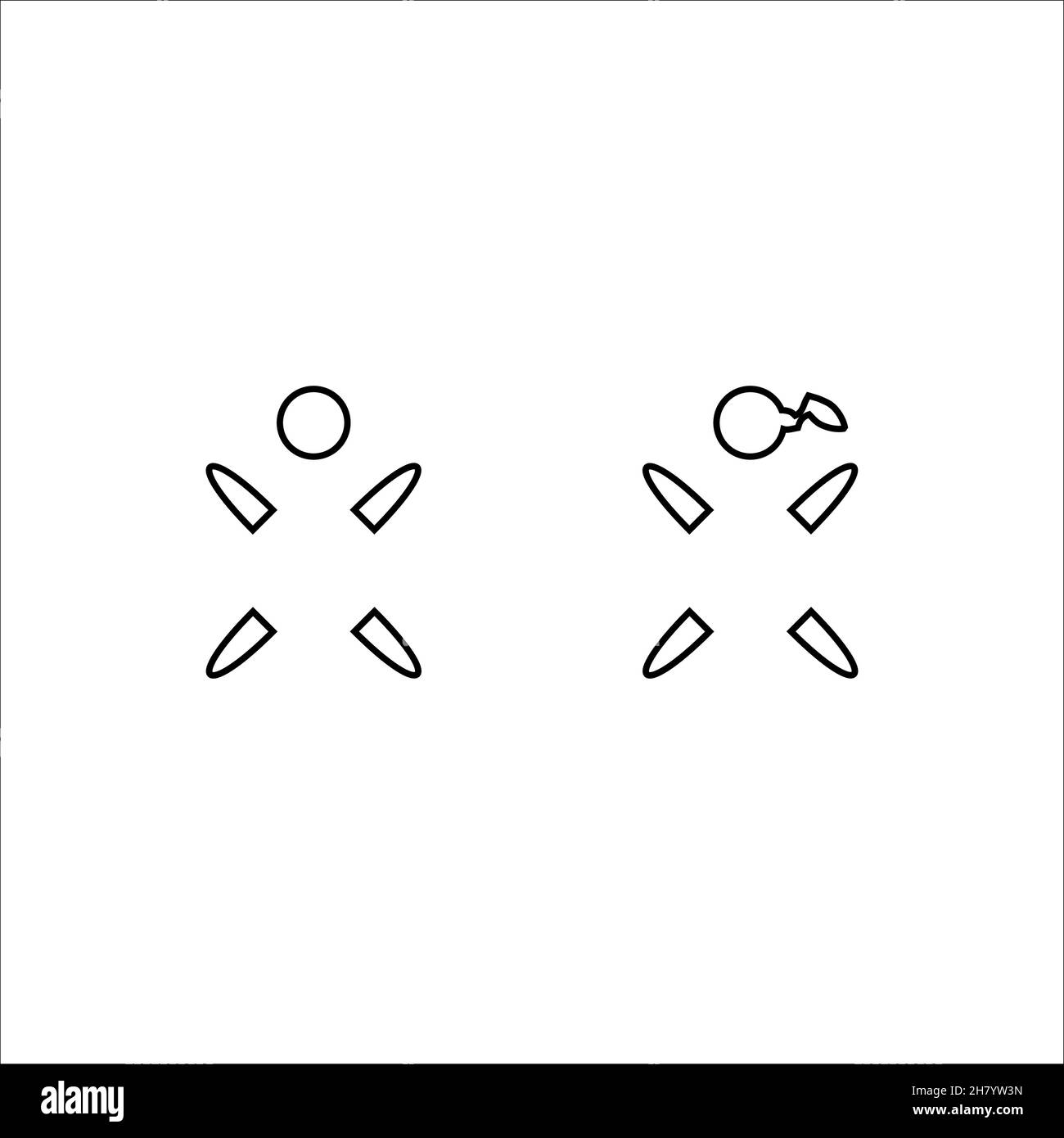 Icona linea uomo e donna. Semplice stile maschio femmina wc porta segno. Sfondo del poster sulla parità di genere. Elemento di design del logo. Stampa T-shirt. Illustrazione Vettoriale