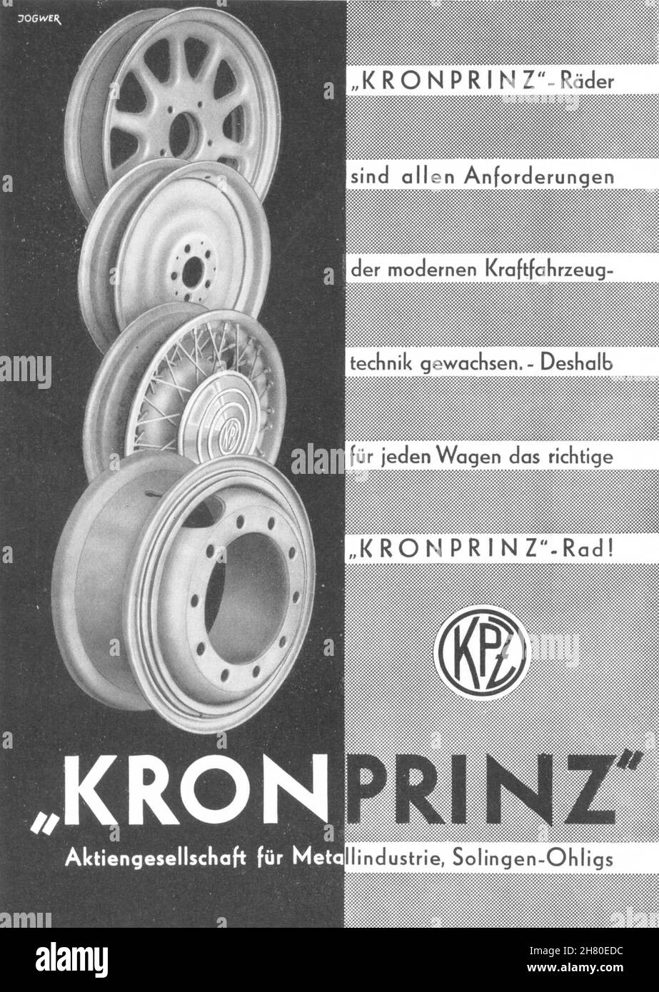 GERMANIA. Kron Prinz 1936 vecchia stampa vintage Foto Stock