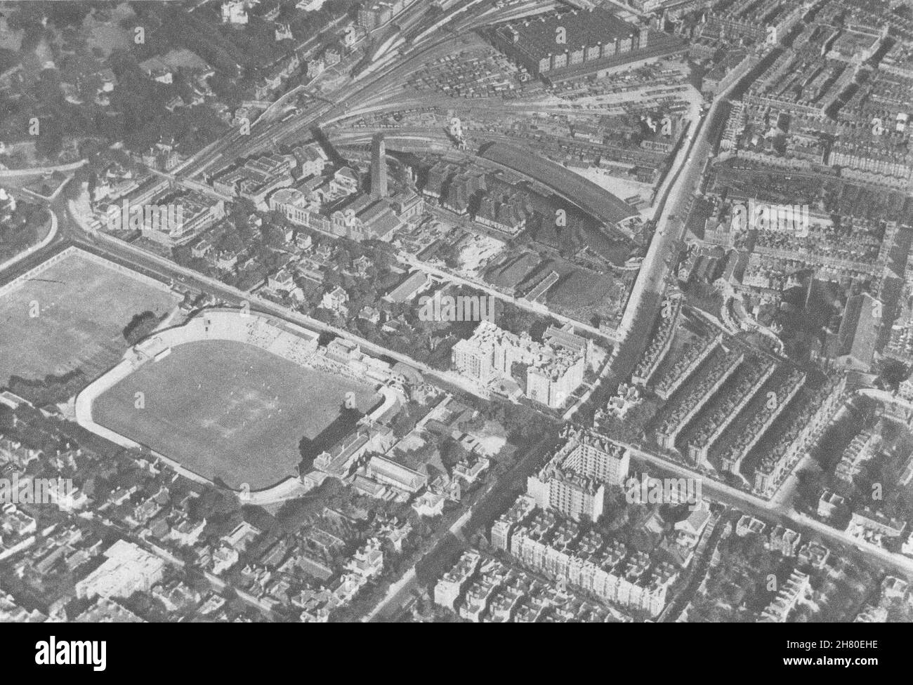 LEGNO DI MARYLEBONE ST JOHN. Vista aerea del campo da cricket del Signore. 1926 stampa Foto Stock